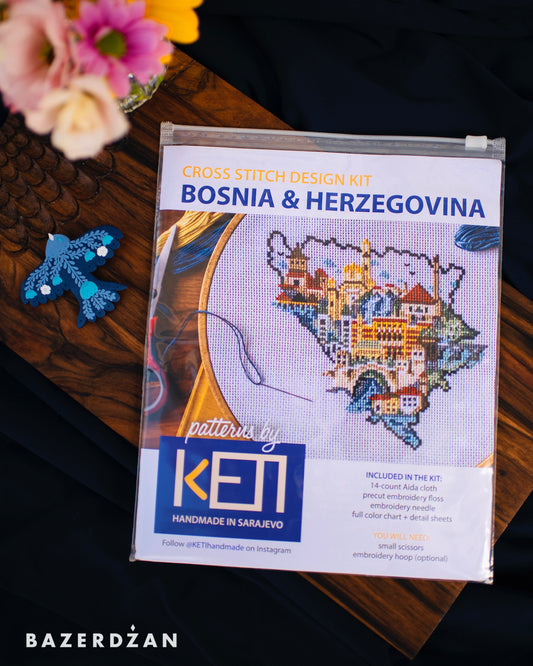 Cross Stitch Design Kit - Bosnia and Herzegovina