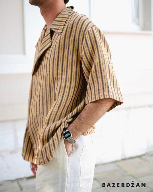 Linen Blouse "Butmir One" by Kemil Bekteši x Bazerdžan - stripes