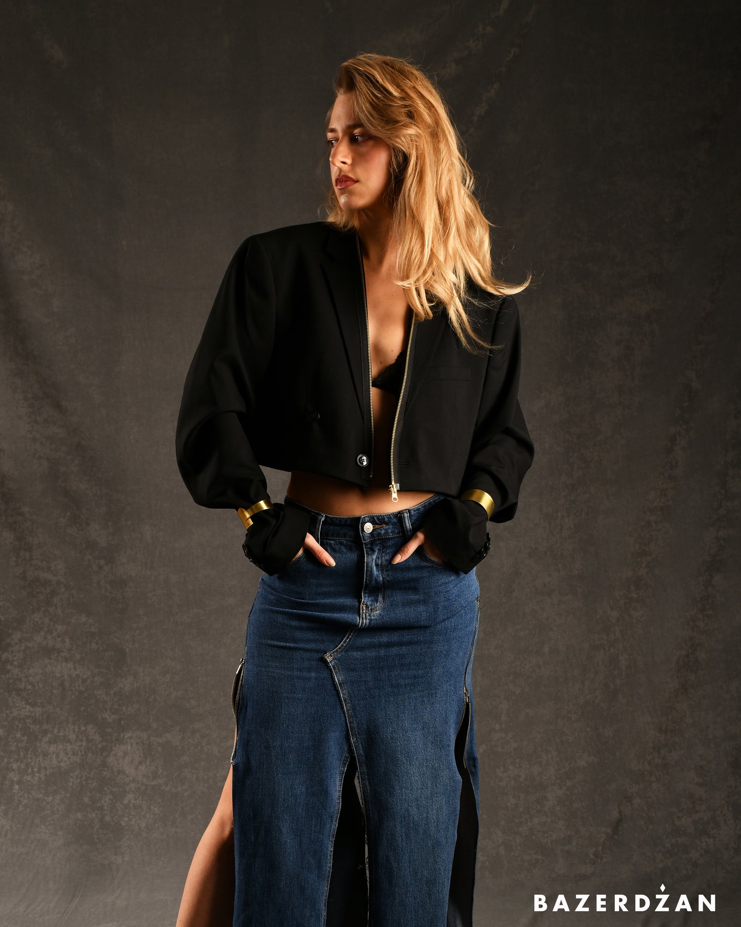 Thrift Flip Crop Blazer by Bazerdzan