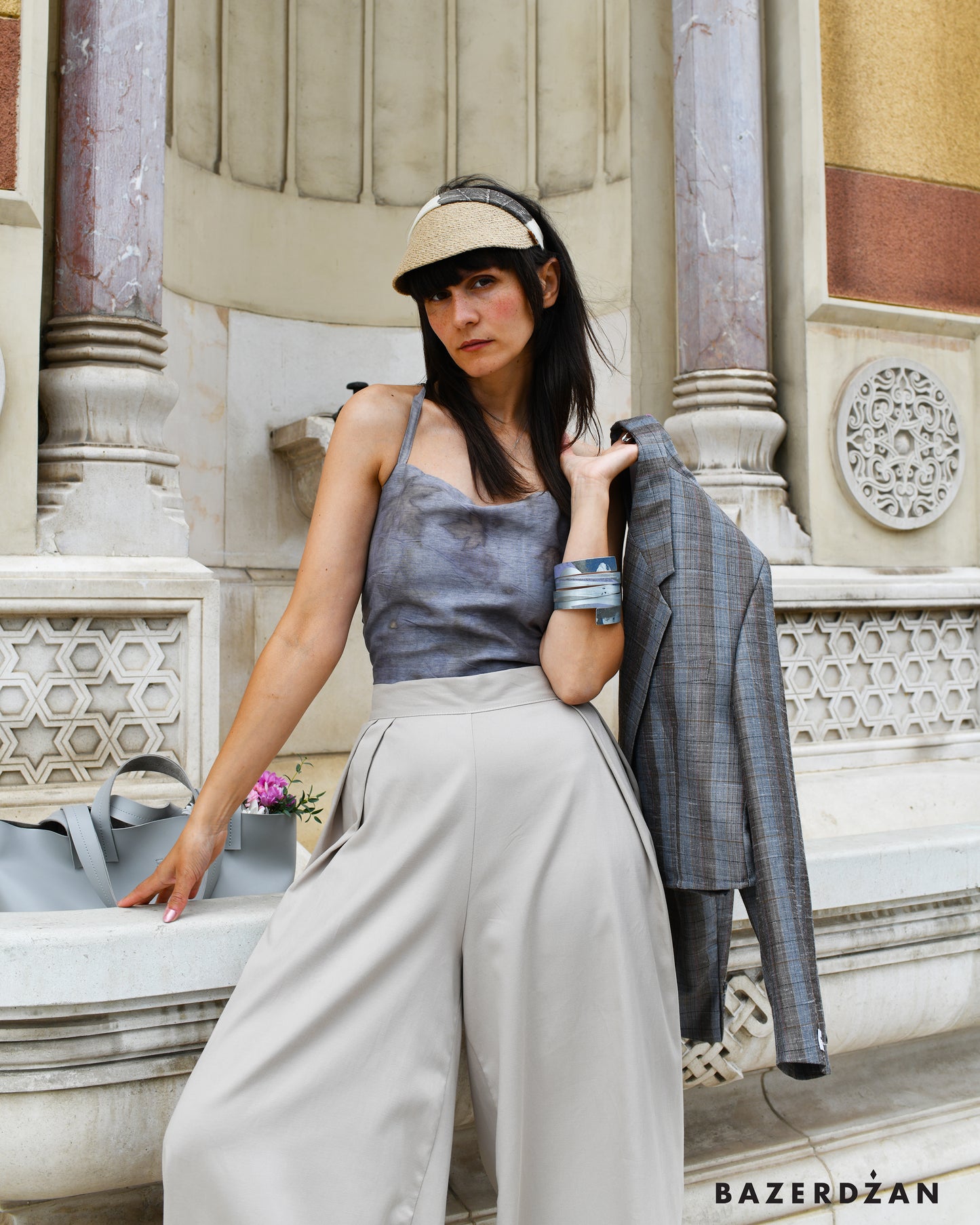 Wide-Leg Pants - Beige