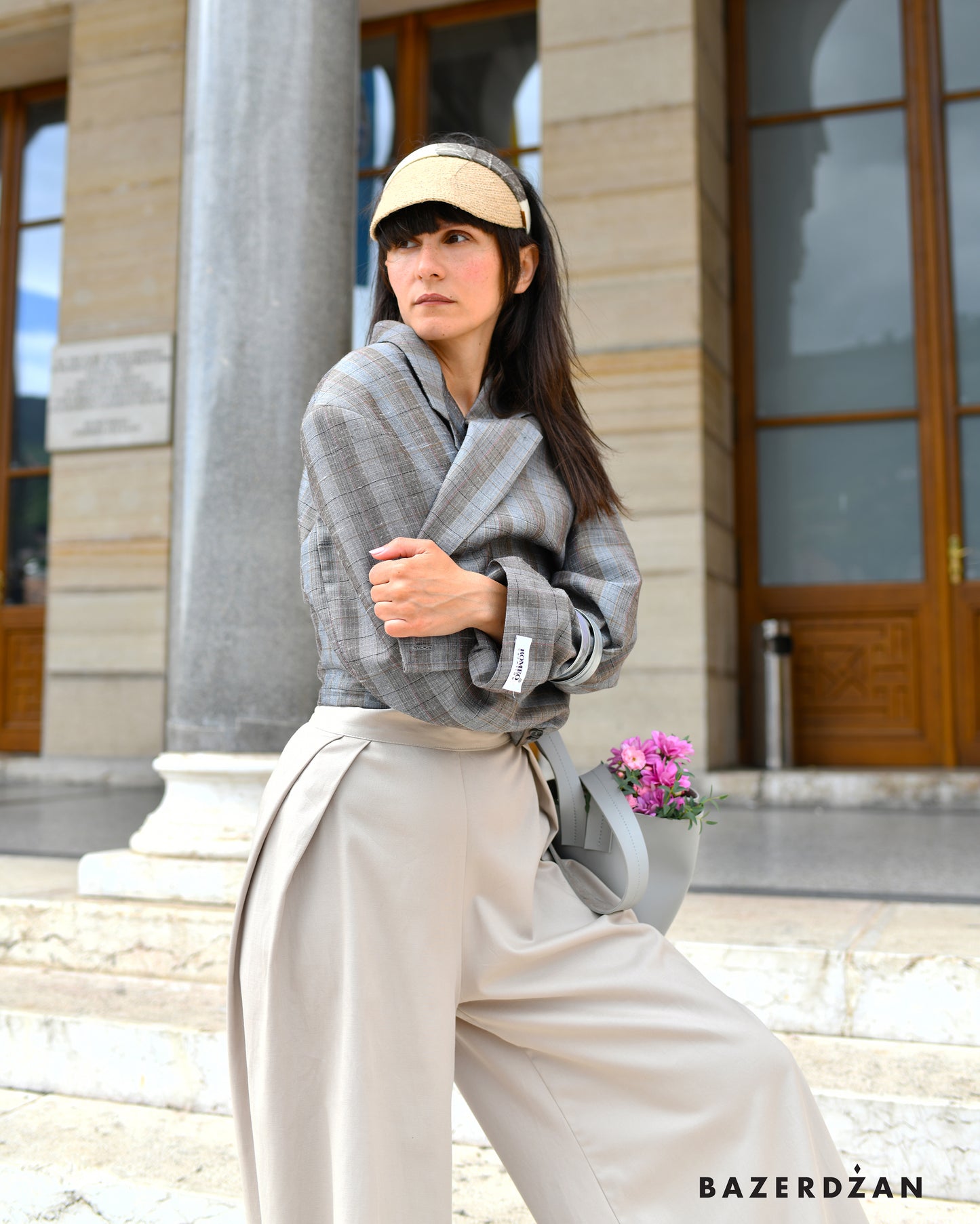 Wide-Leg Pants - Beige