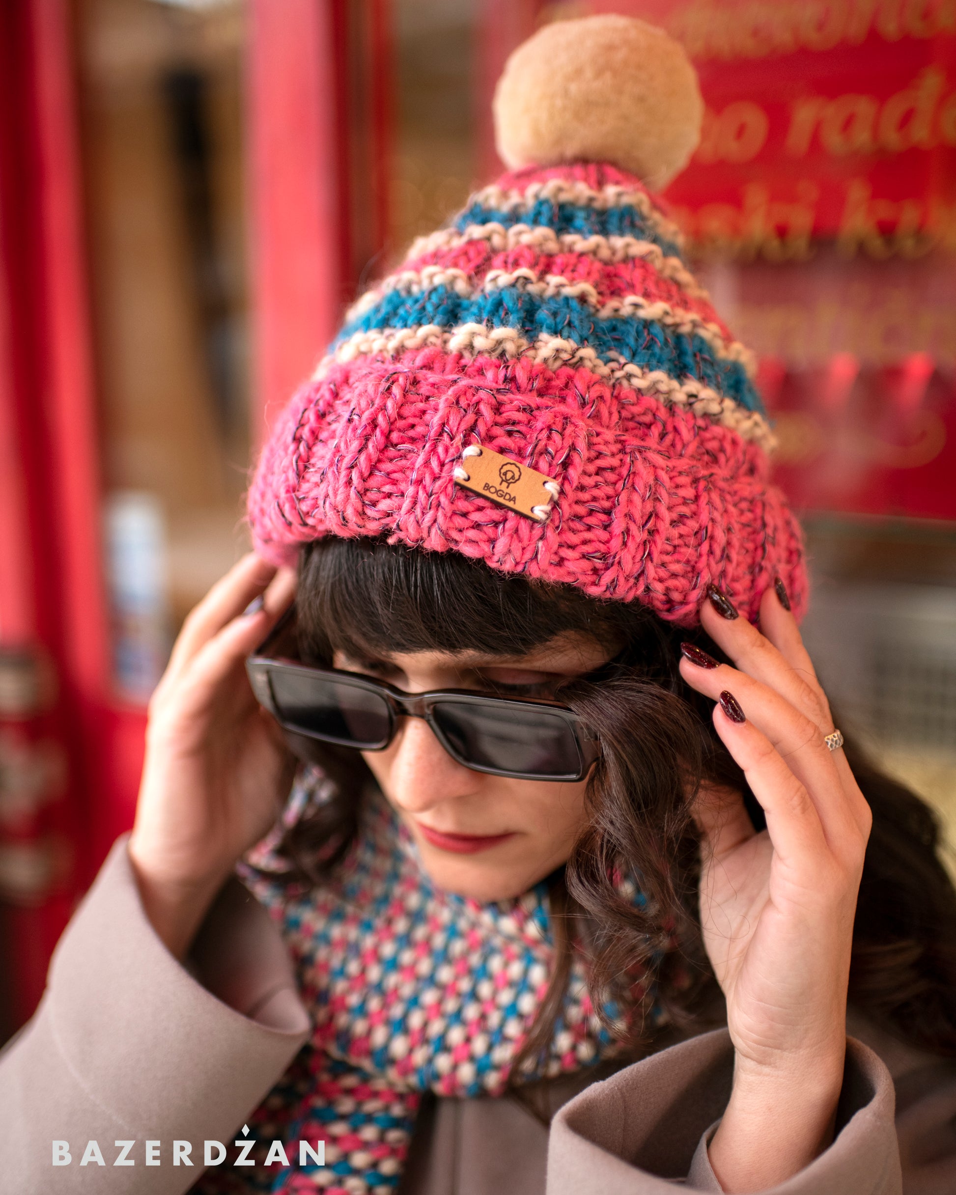 Unisex Woolen Hat with Pom Pom - Bazerdzan