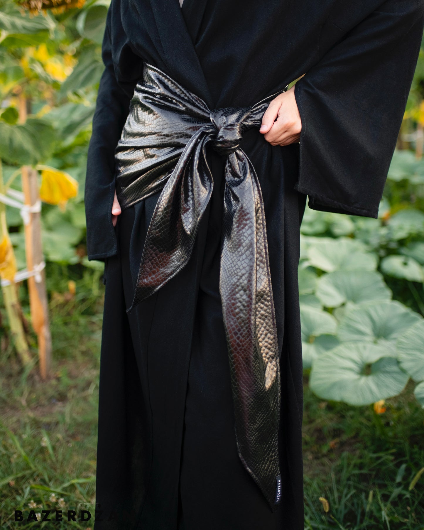 Snake Leather Multiway Wrap - Black - Bazerdzan