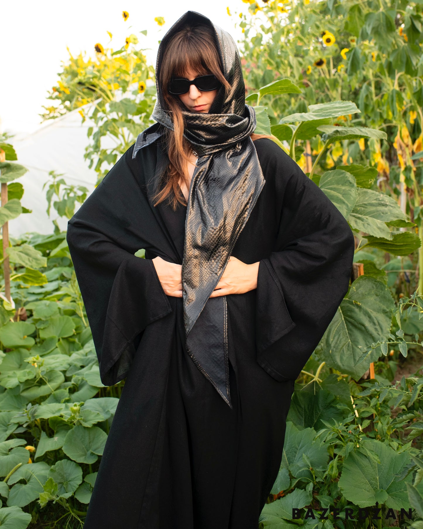Snake Leather Multiway Wrap - Black - Bazerdzan