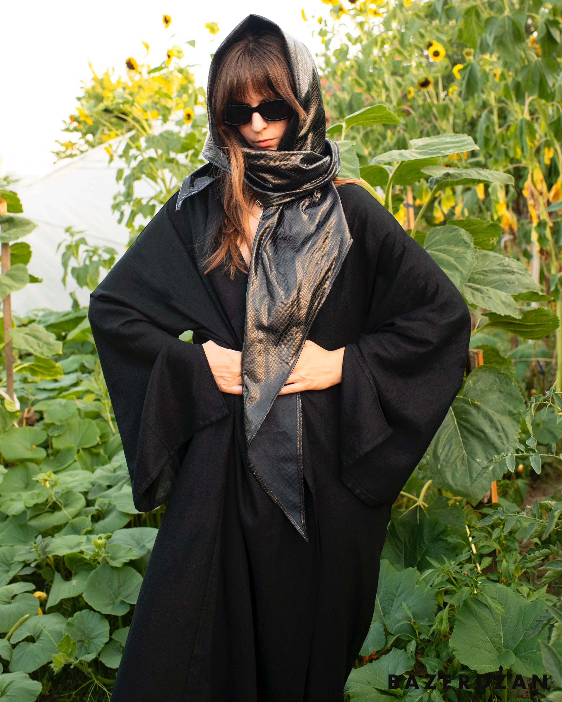 Snake Leather Multiway Wrap - Black - Bazerdzan