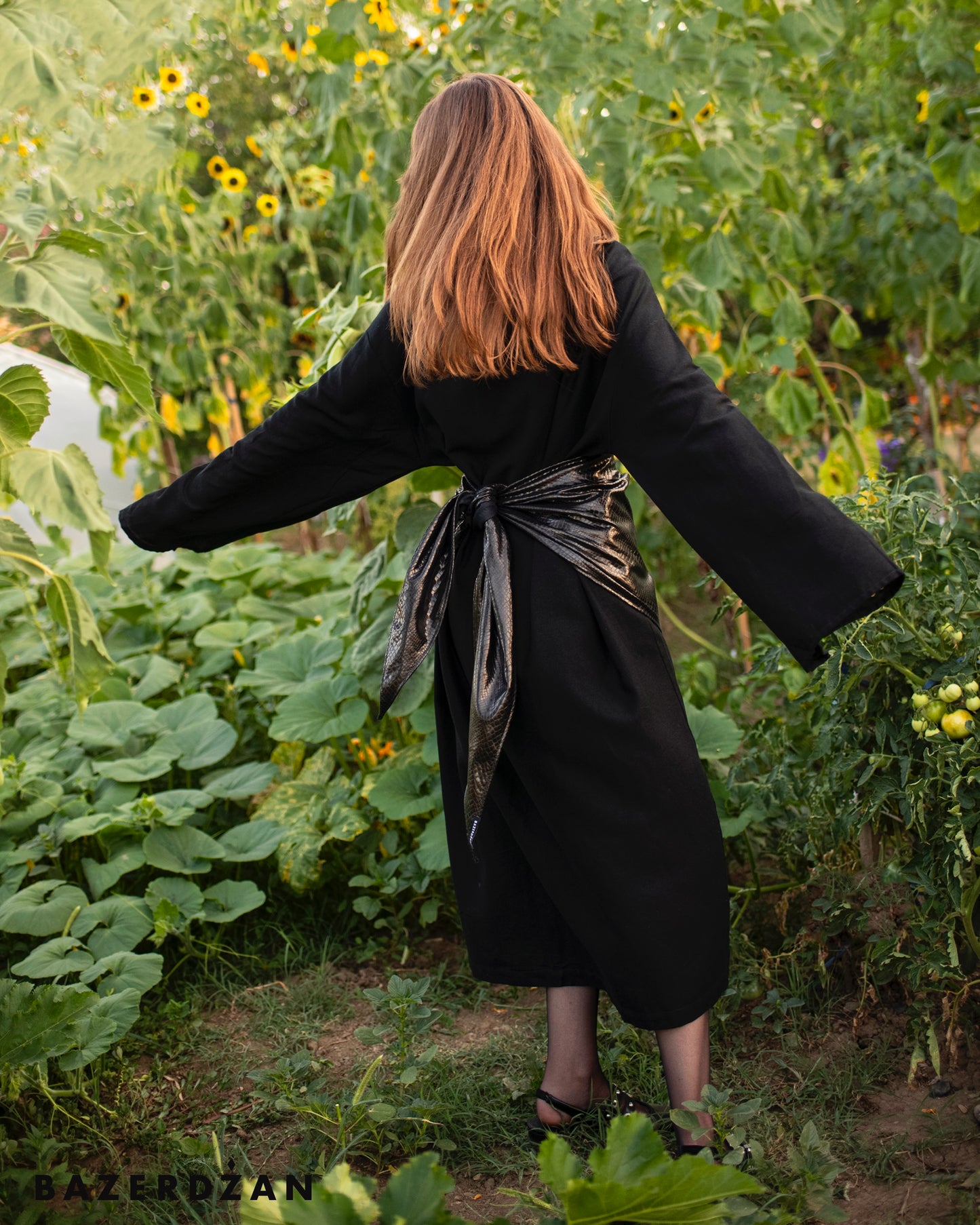 Snake Leather Multiway Wrap - Black - Bazerdzan