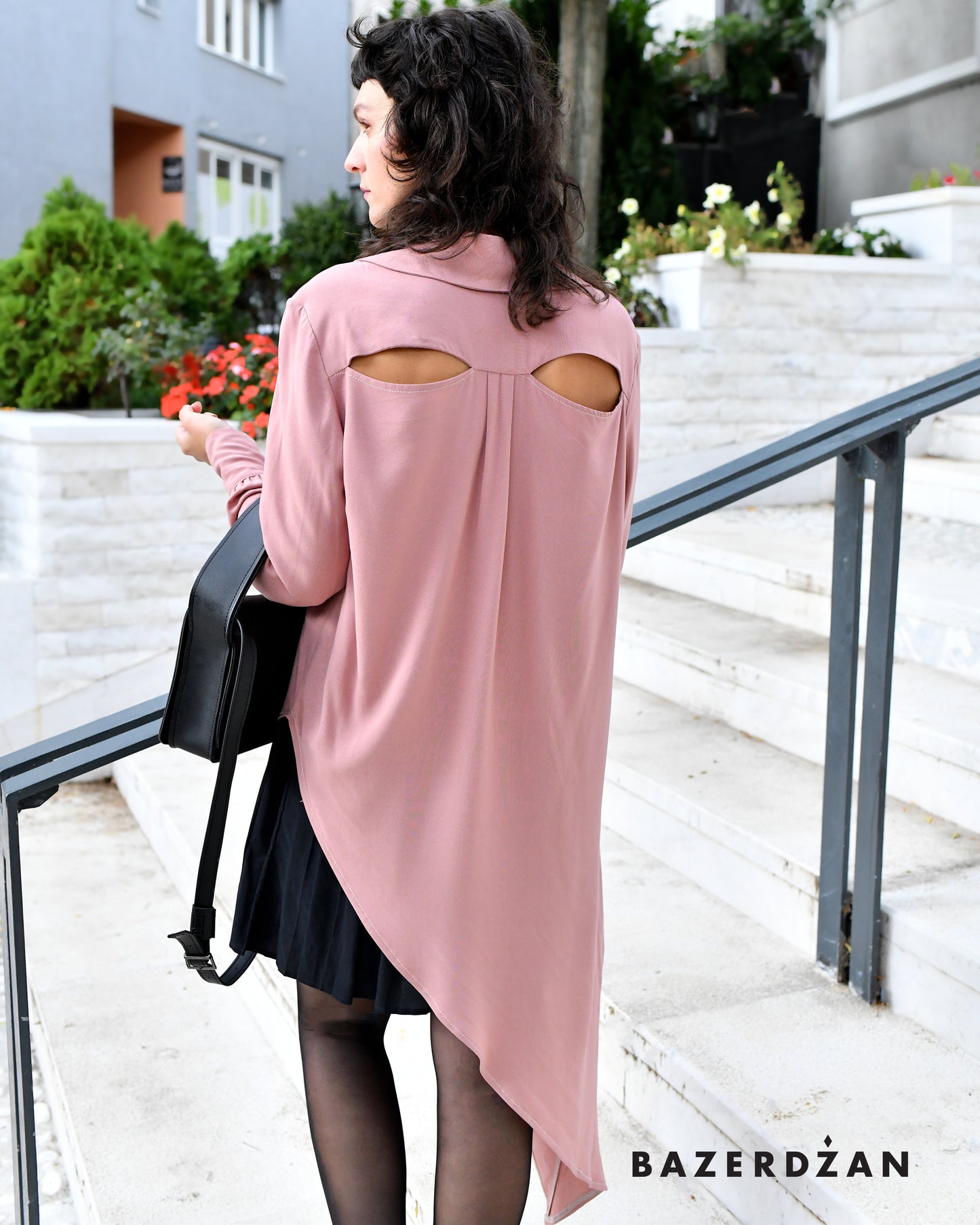 Asymmetric Blouse - Rose