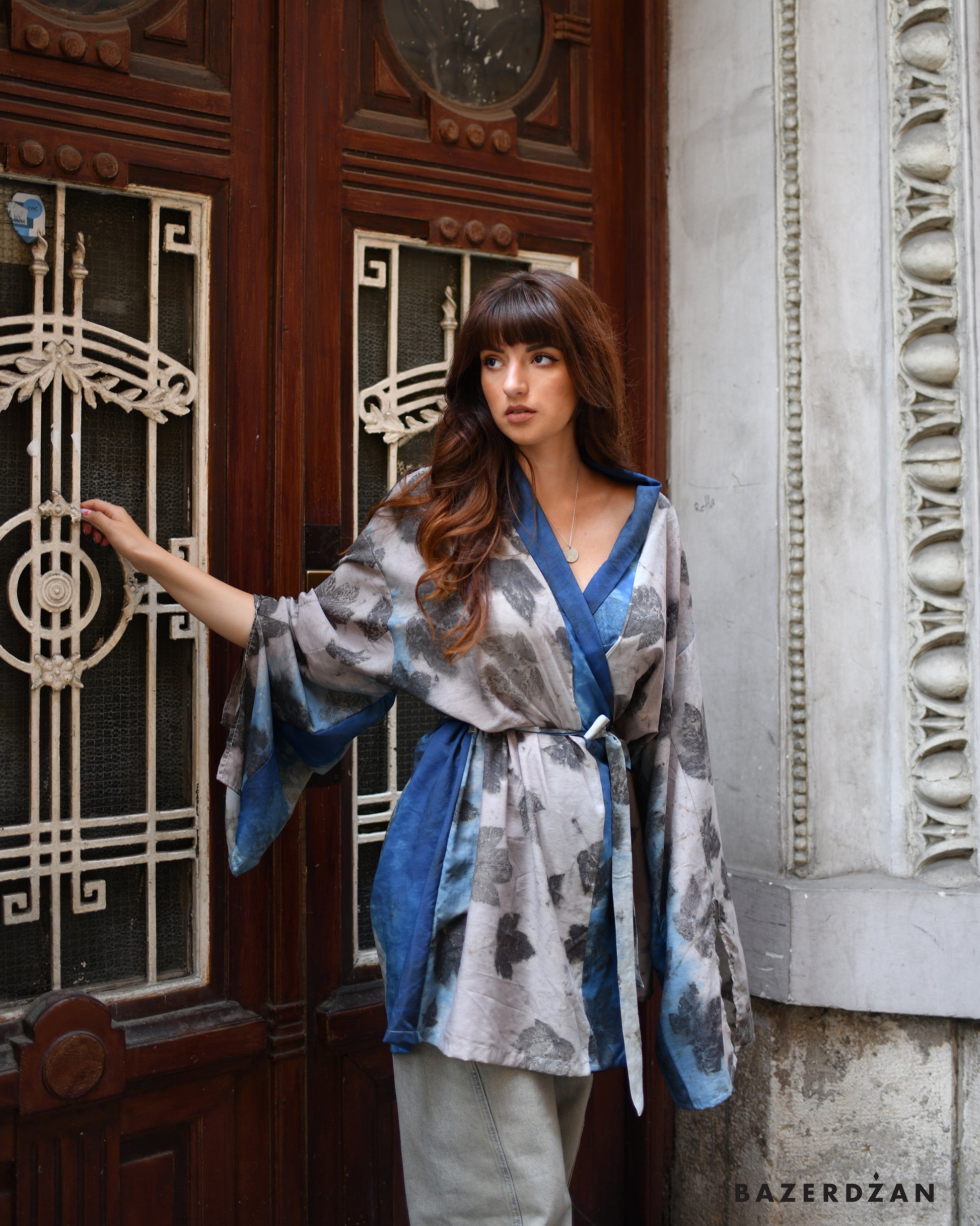Naturally Dyed Silk Cardigan by Bazerdzan Wear x Keti Handmade - Bazerdzan