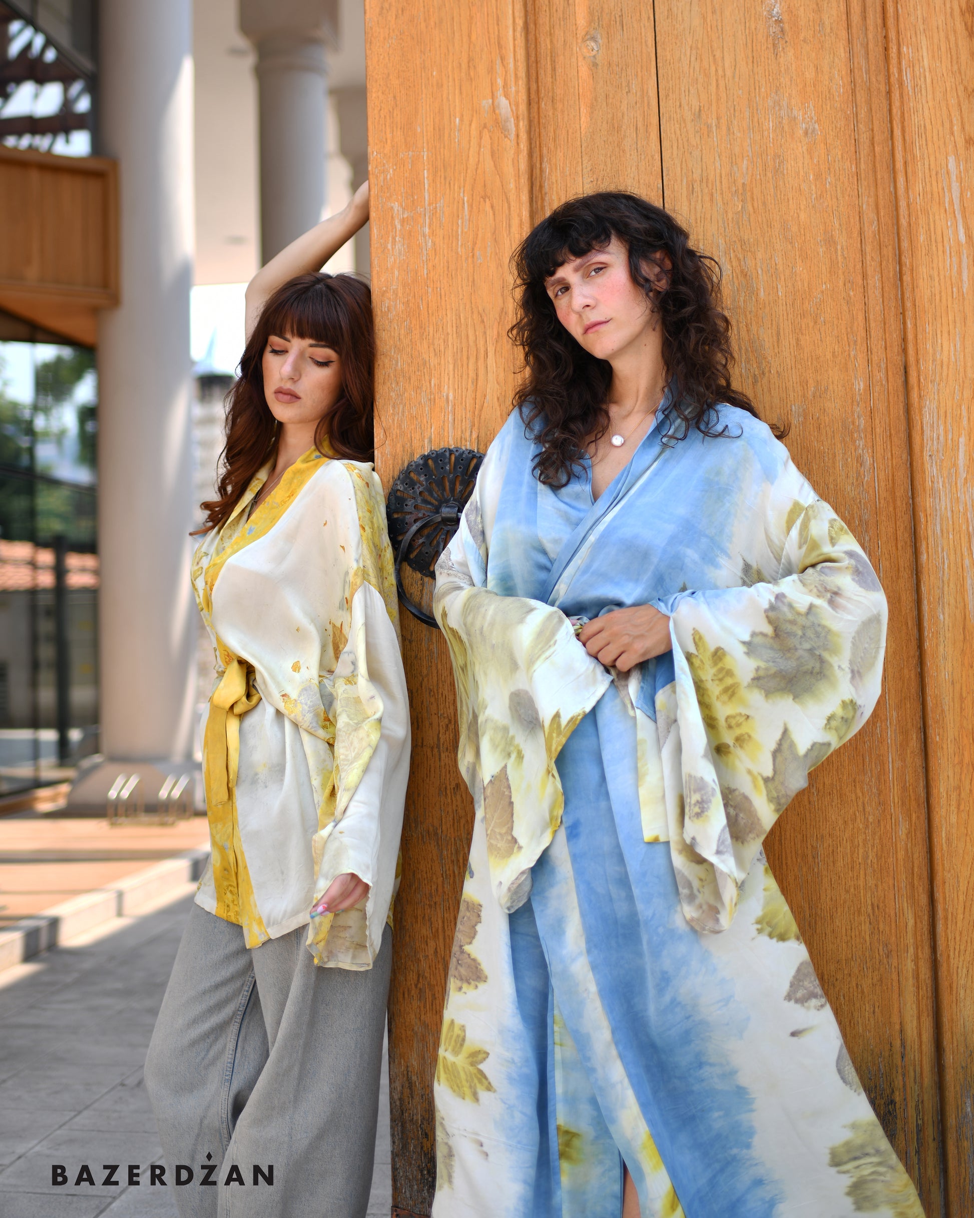 Naturally Dyed Silk Cardigan by Bazerdzan Wear x Keti Handmade - Bazerdzan