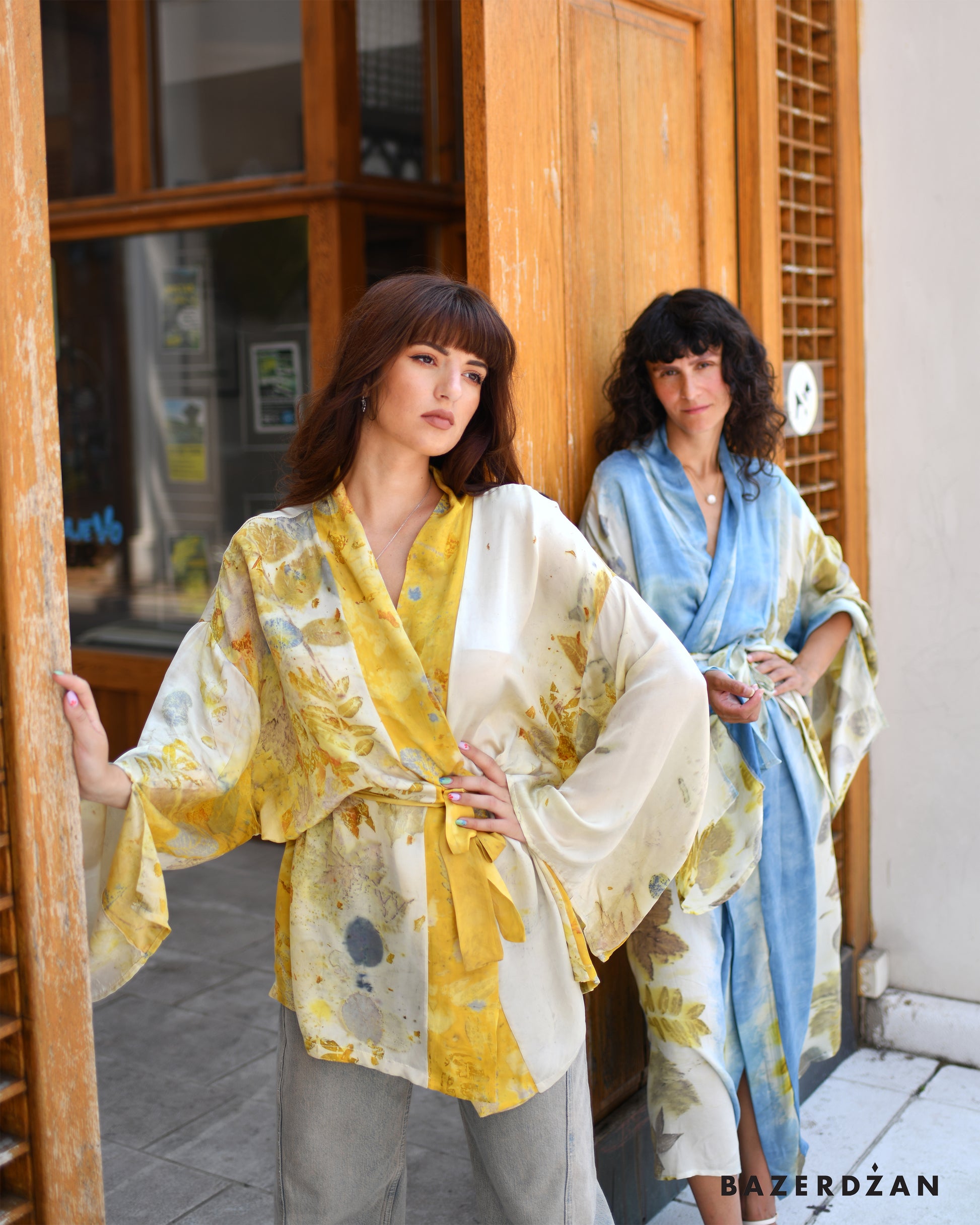 Naturally Dyed Silk Cardigan by Bazerdzan Wear x Keti Handmade - Bazerdzan
