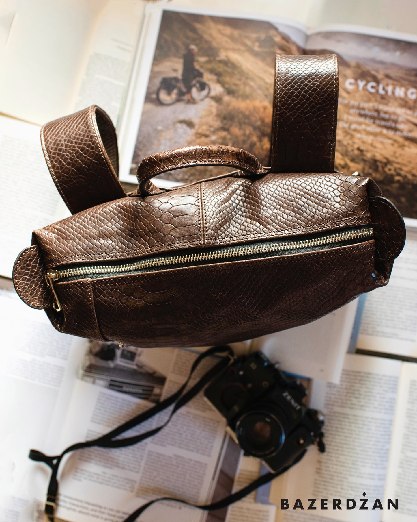 Leather Backpack One - Brown