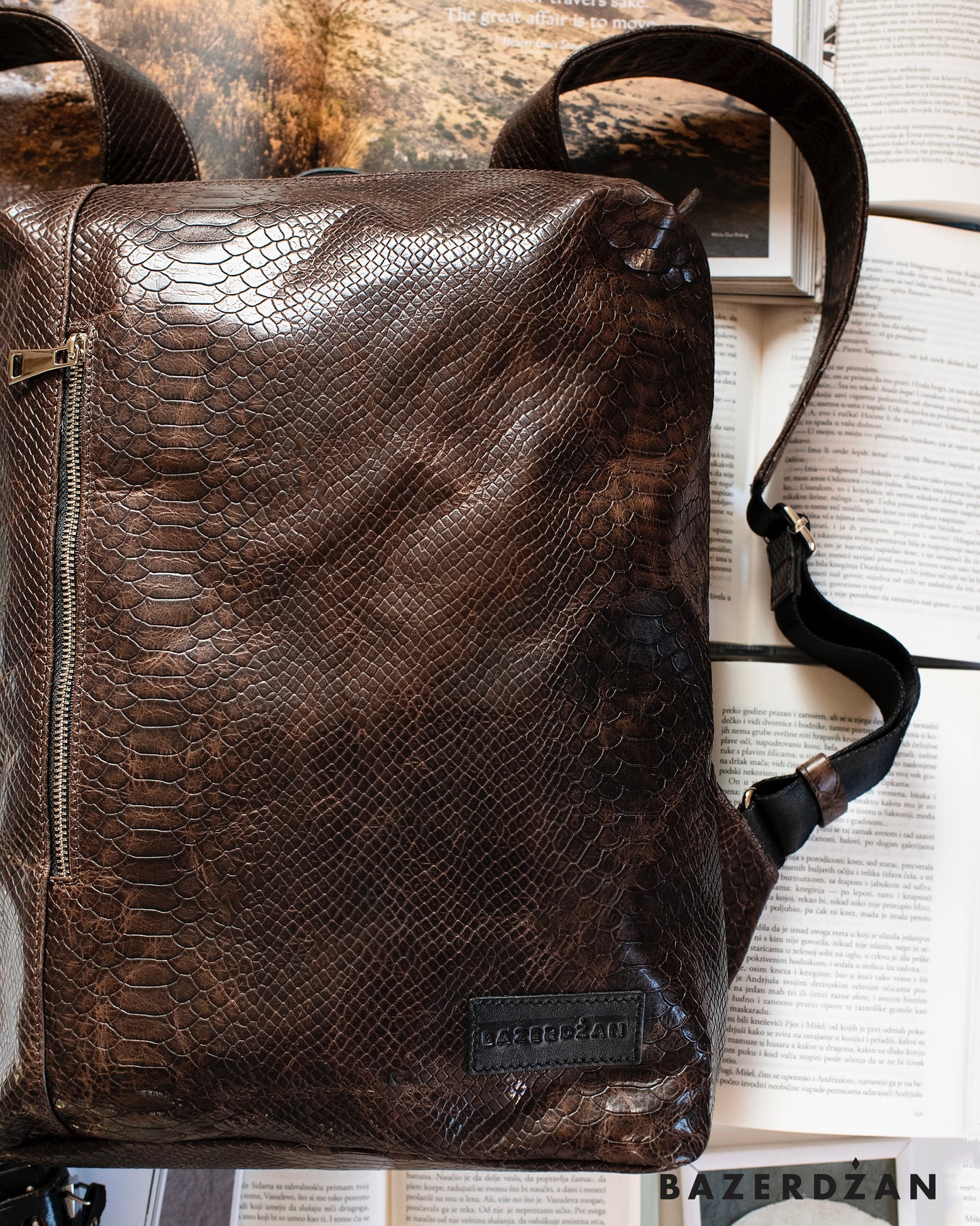 Leather Backpack One - Brown