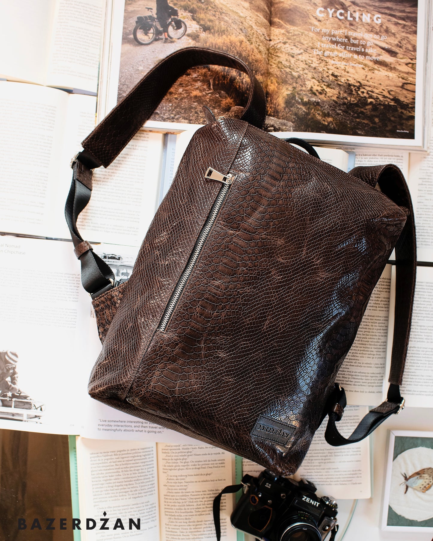 Leather Backpack One - Brown