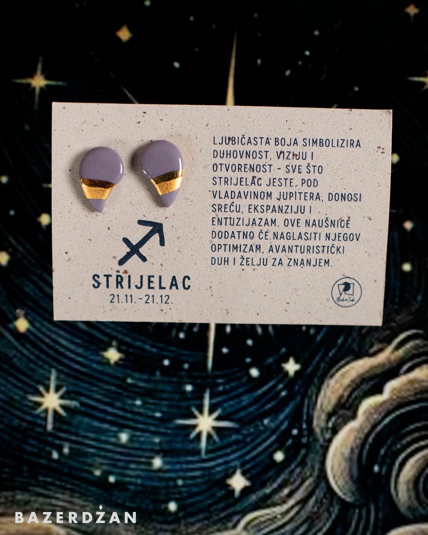 Zodiac Ceramic Earrings - Bazerdzan