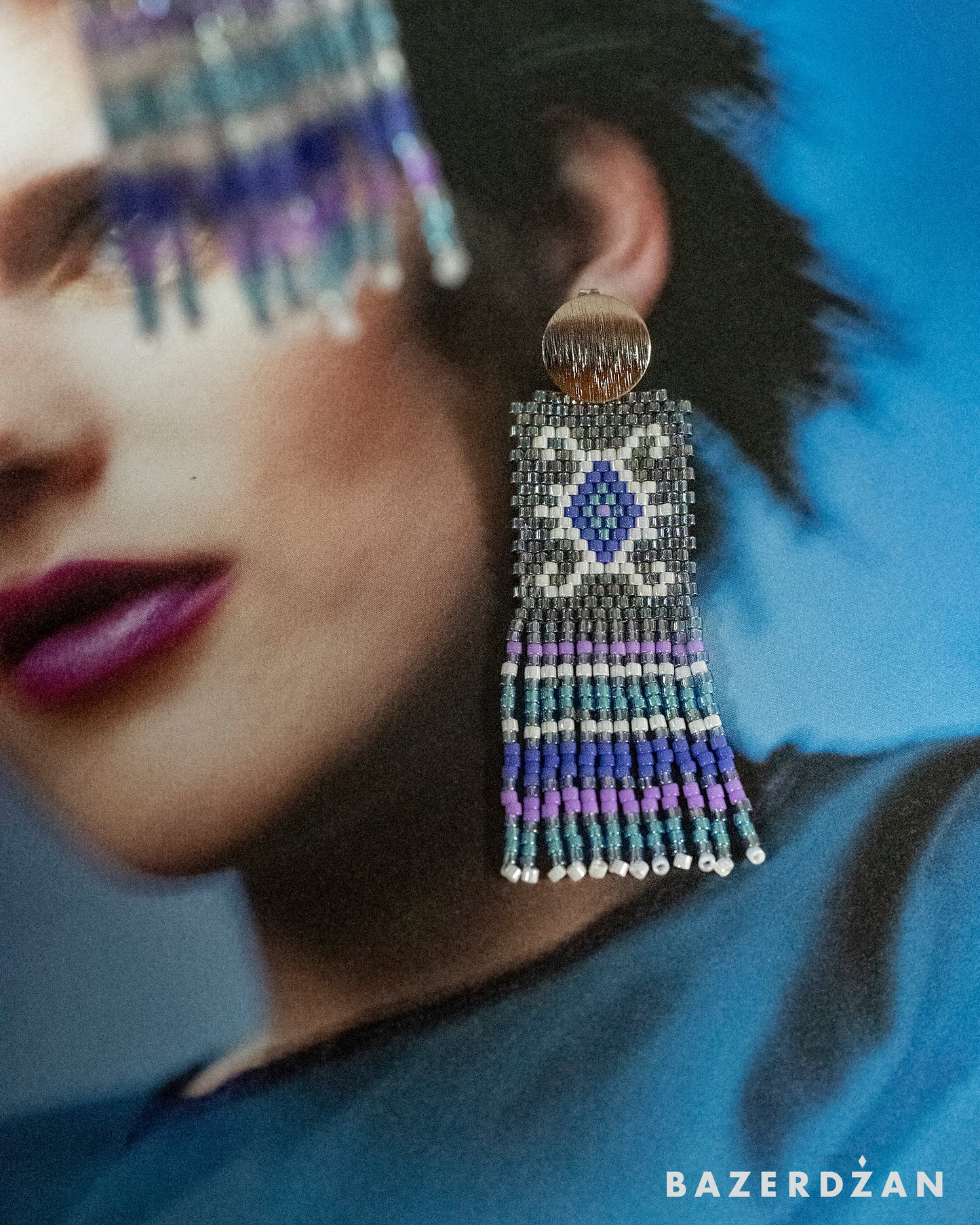 Bosnian kilim earrings with tassels