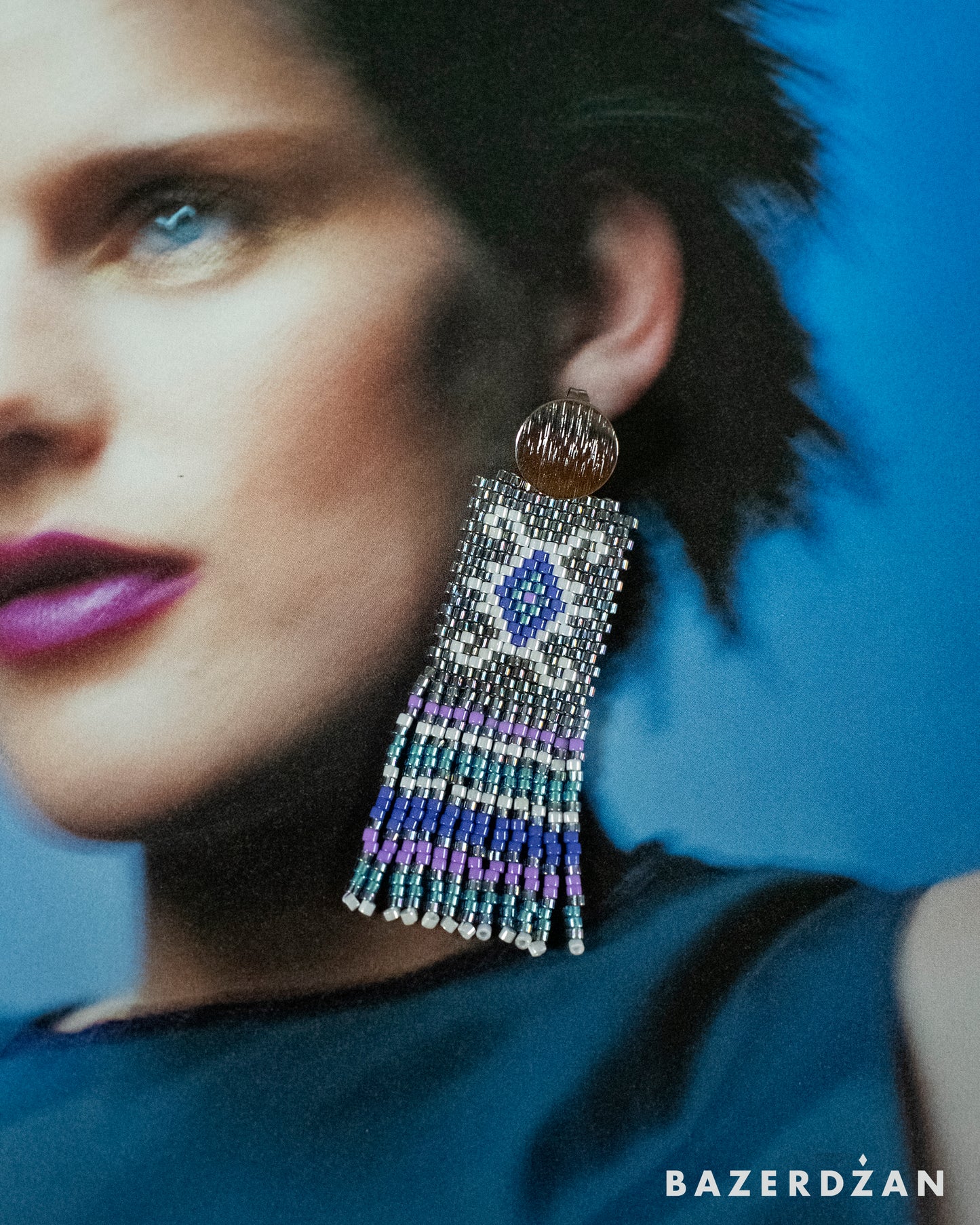 Bosnian kilim earrings with tassels