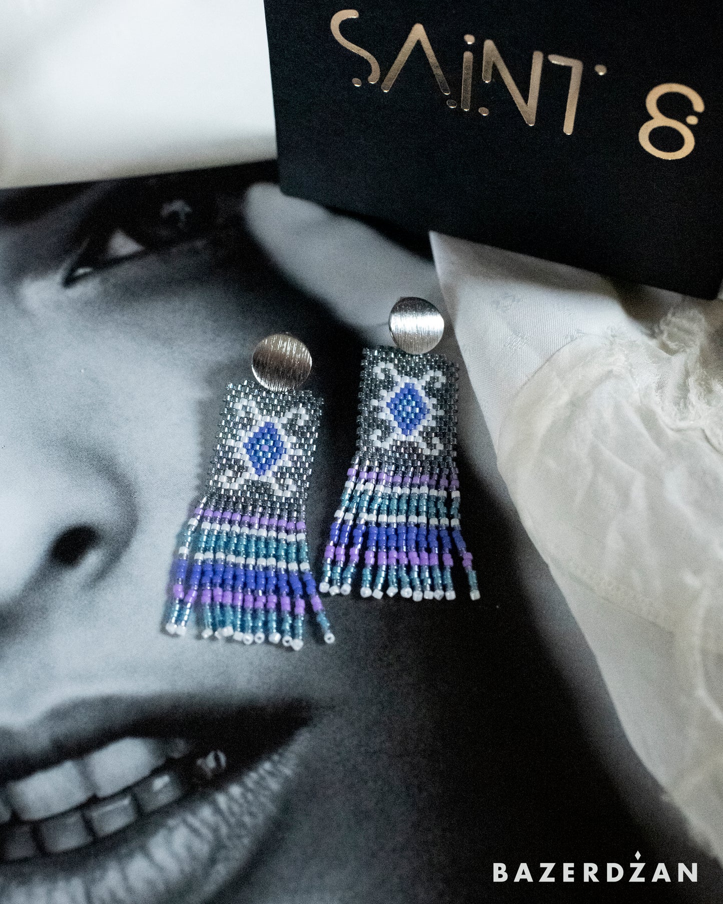 Bosnian kilim earrings with tassels