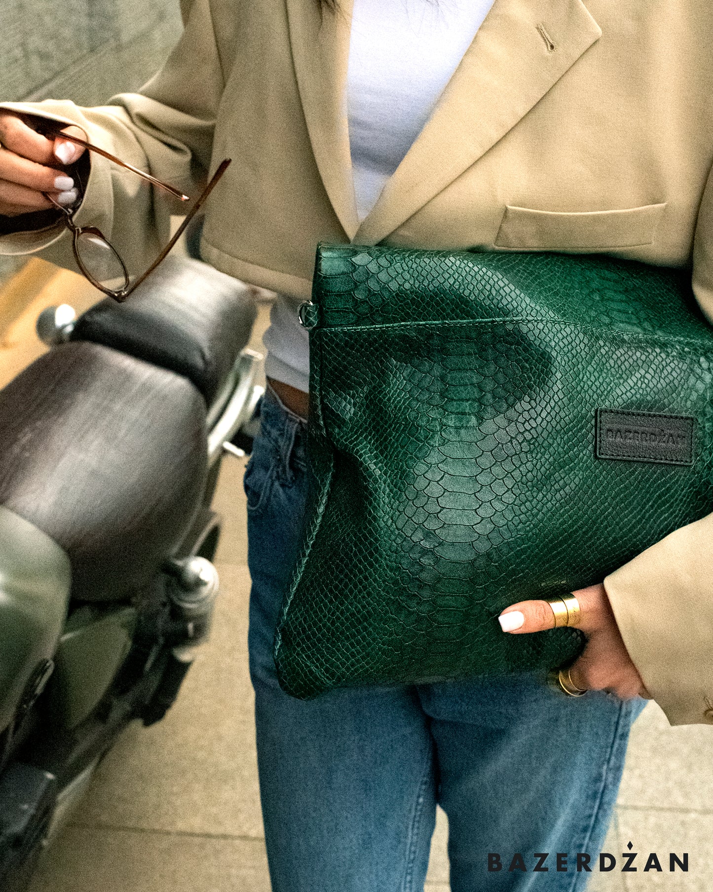 Leather Baklava Bag by Bazerdzan