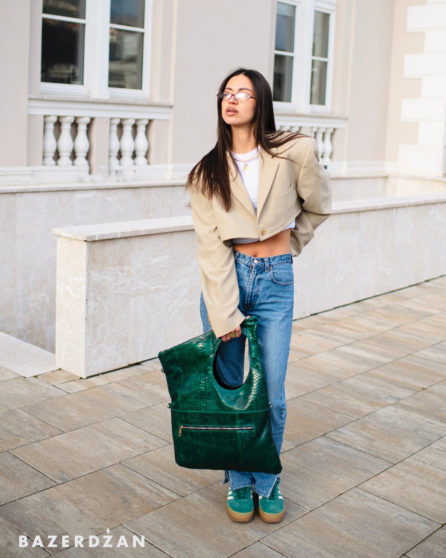 Leather Baklava Bag by Bazerdzan