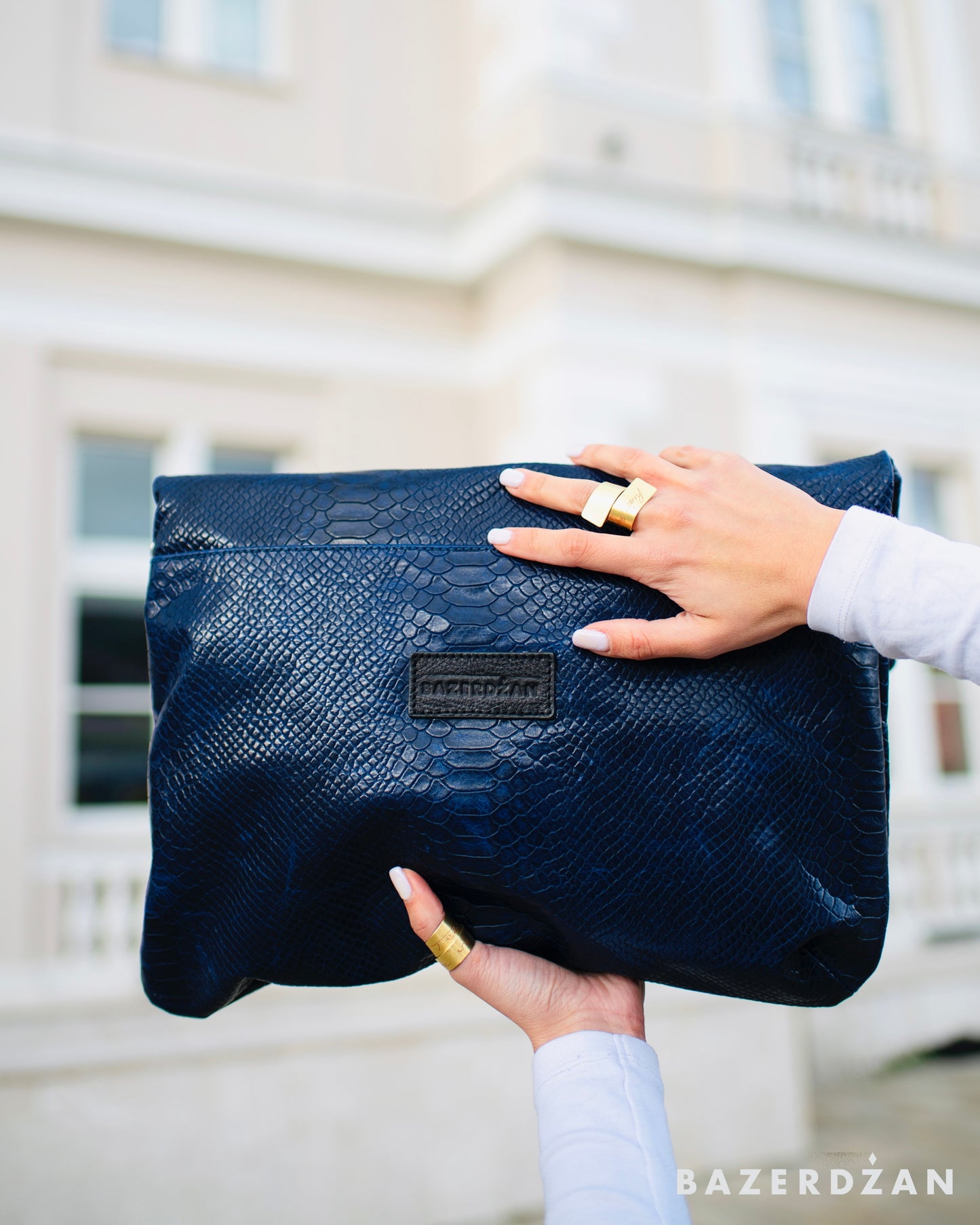 Leather Baklava Bag by Bazerdzan