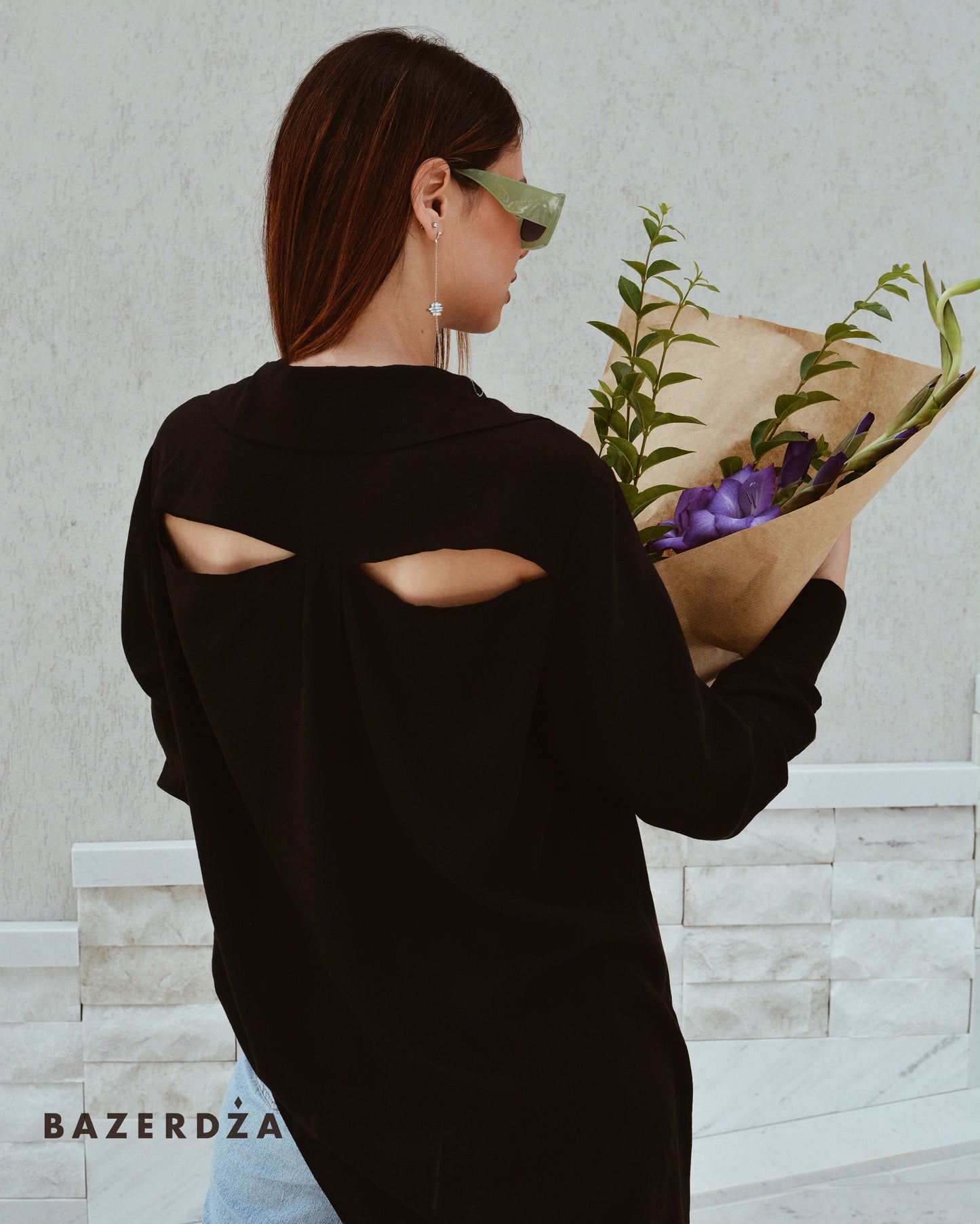 Asymmetric Blouse - Black