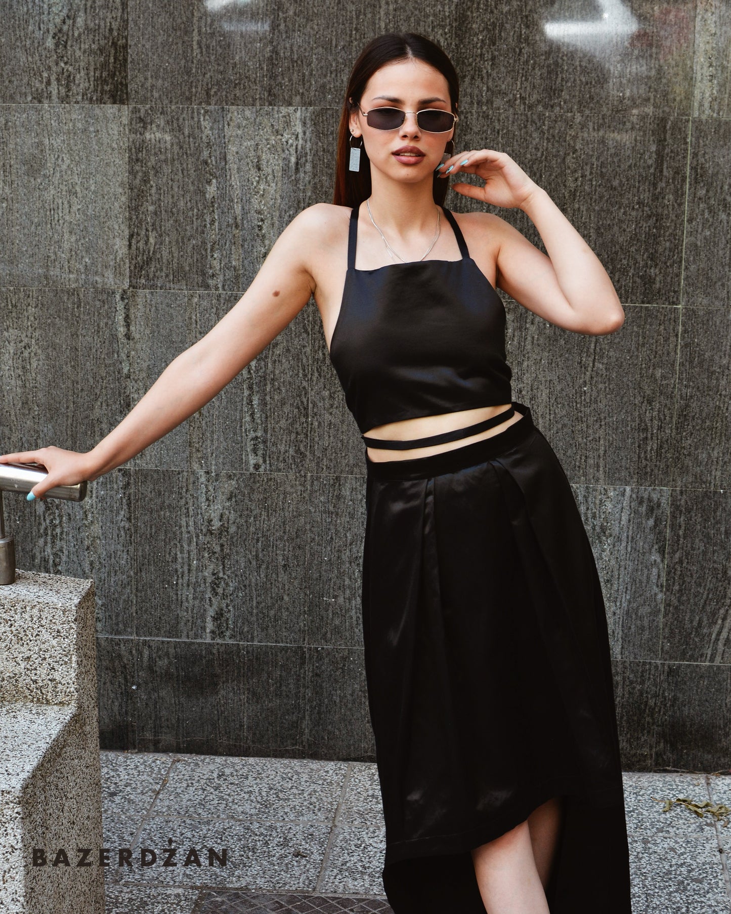 Skirt Flowy - Black by Bazerdzan Wear