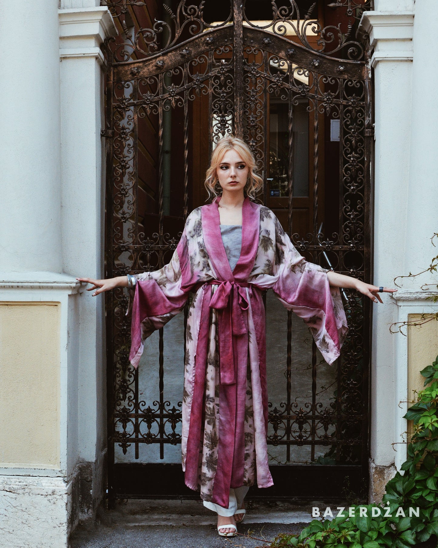 Naturally Dyed Silk Cardigan by Bazerdzan Wear x Keti Handmade - Bazerdzan
