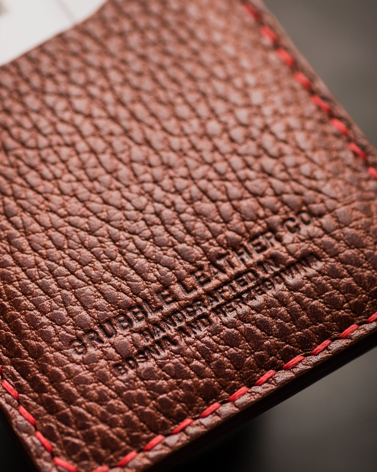 Leather Card-Holder - Brown/Red by Grubble