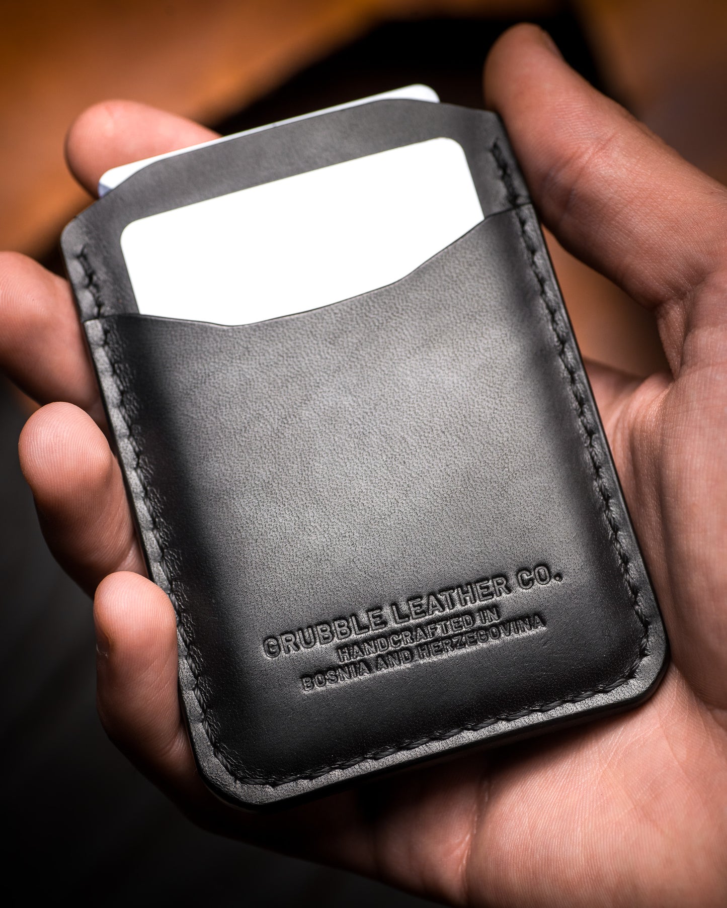Leather Card-Holder - Black by Grubble