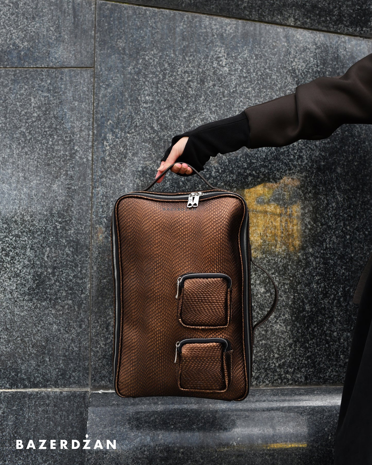 Unisex Leather Backpack/Bag - Bronze by Bazerdzan
