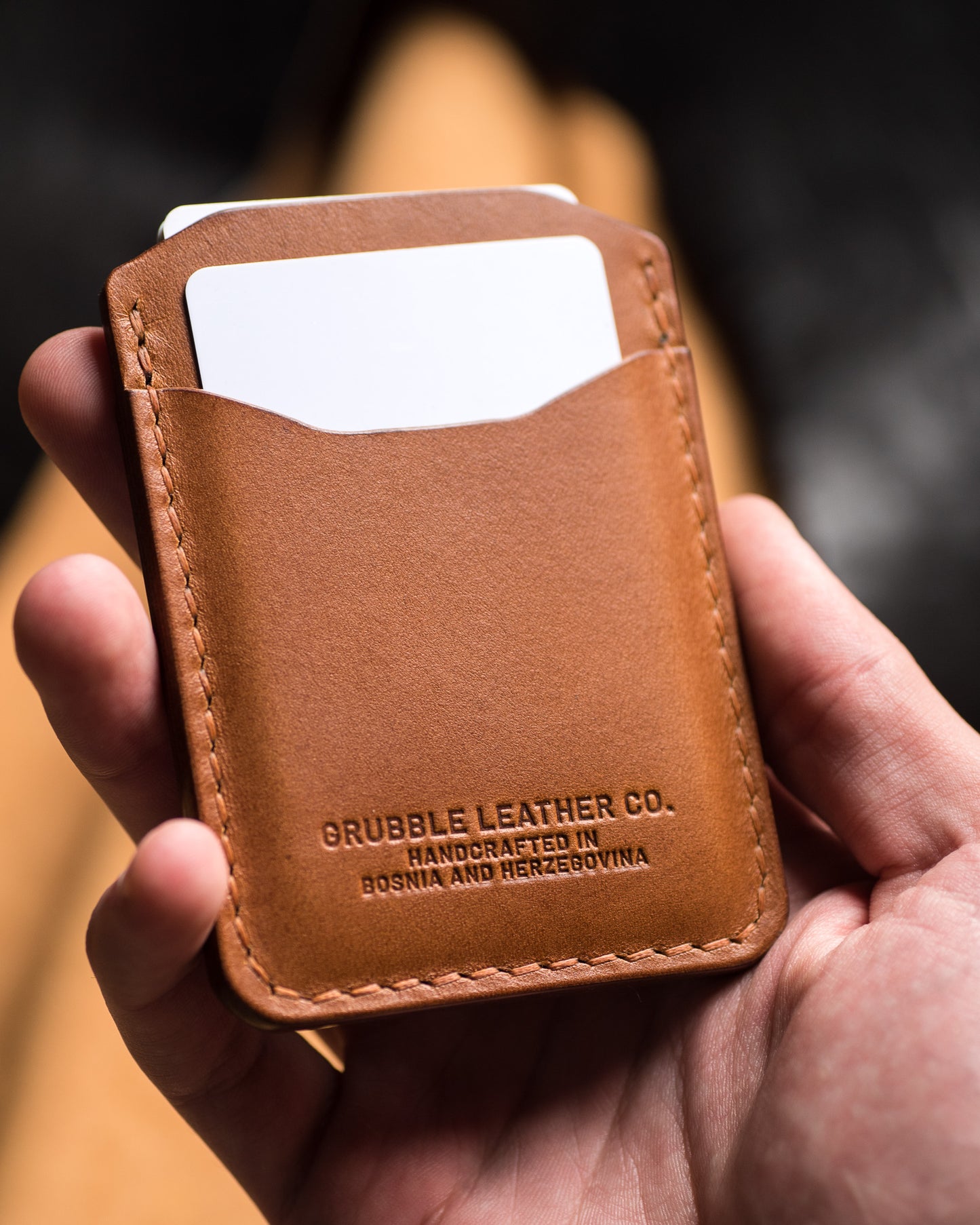 Leather Card-Holder - Brown by Grubble