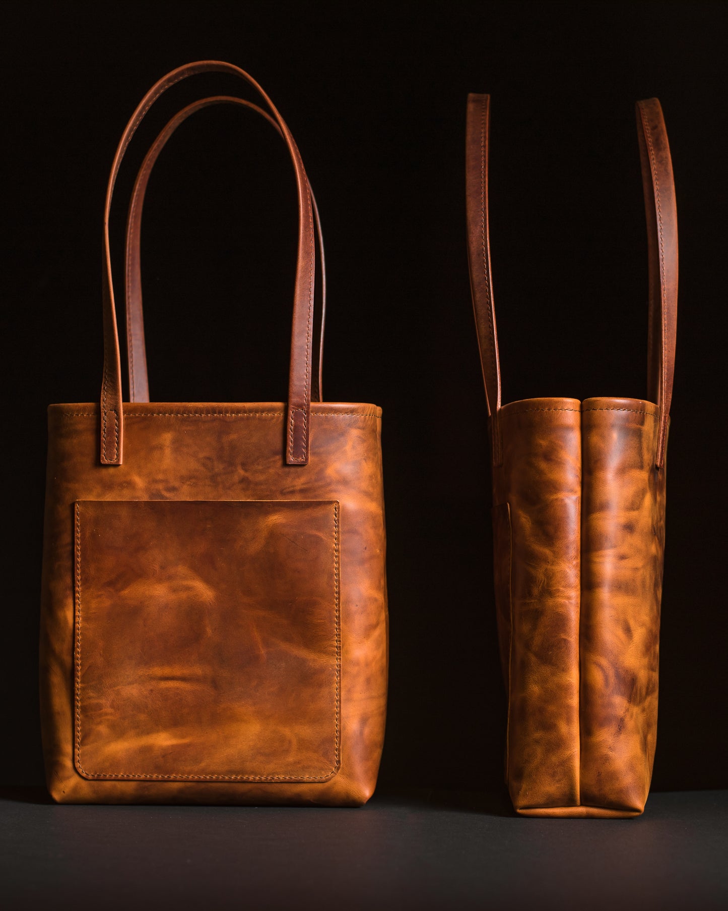 Unisex Leather Tote Bag by Grubble