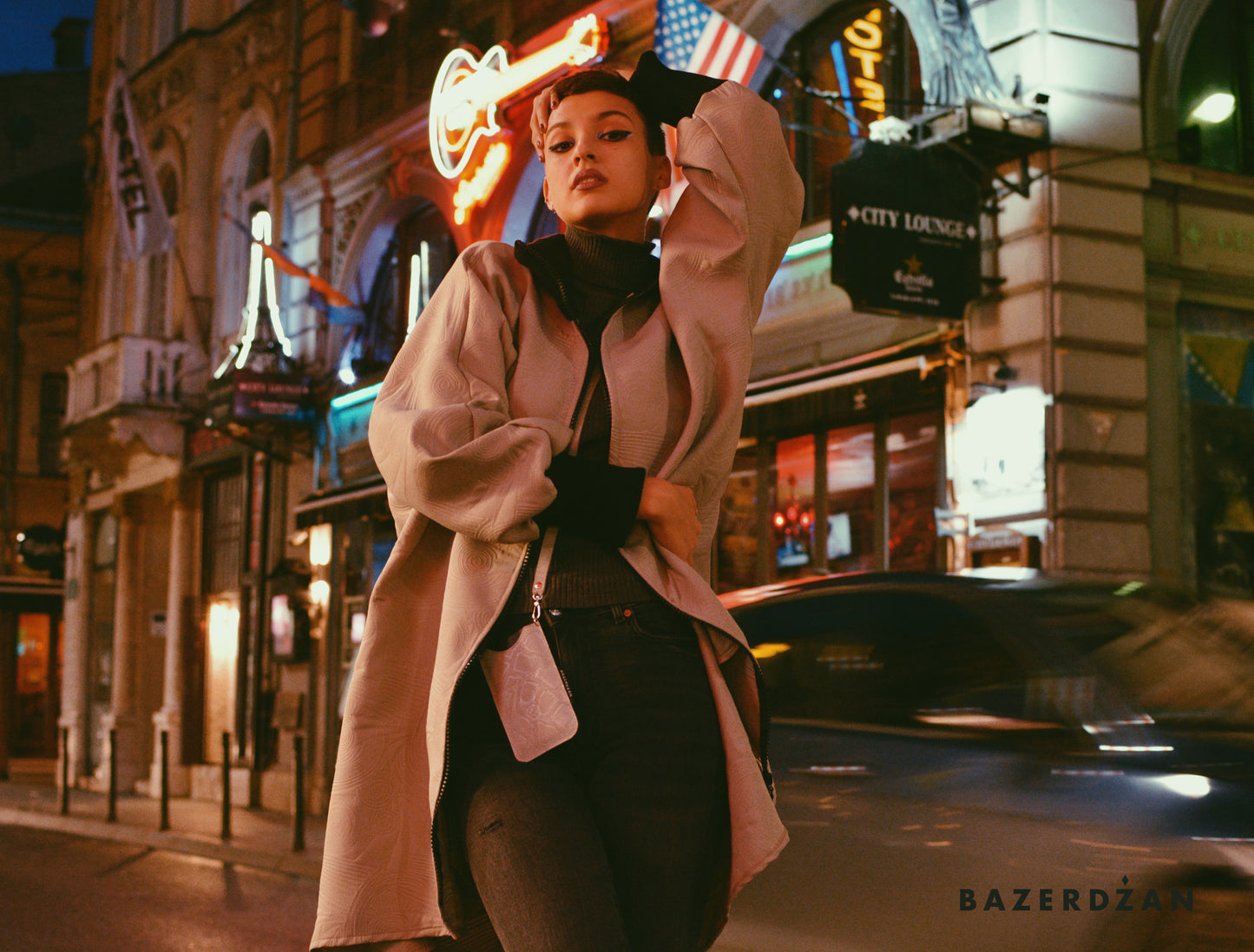 "Rose Swan" Zipped Jacket - Bazerdzan