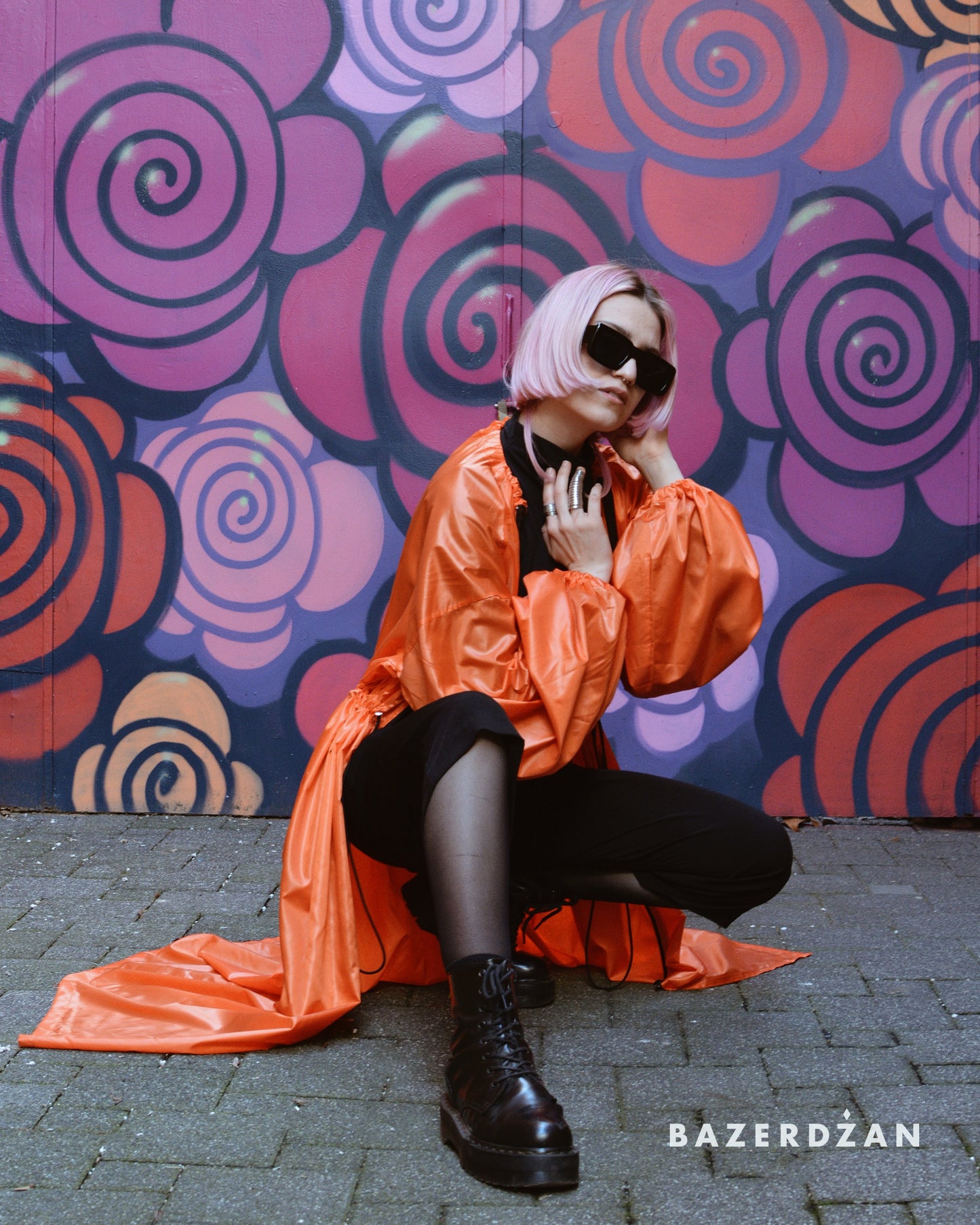 Trench Coat -Orange by Bazerdzan Wear