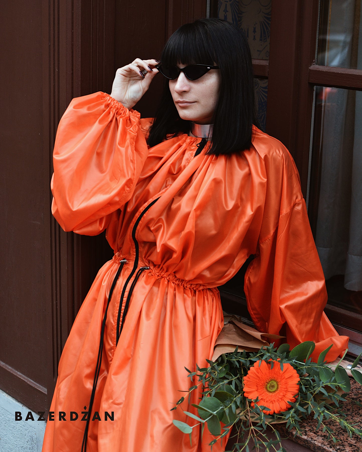 Trench Coat -Orange by Bazerdzan Wear