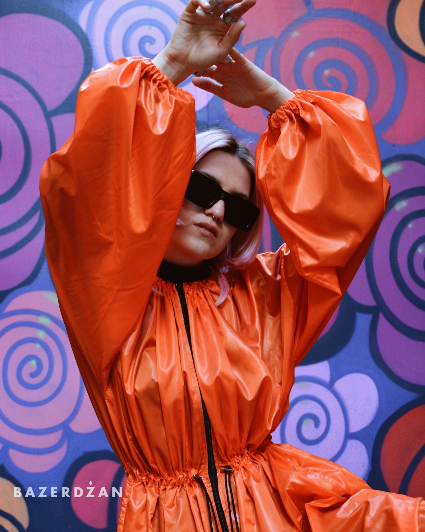 Trench Coat -Orange by Bazerdzan Wear