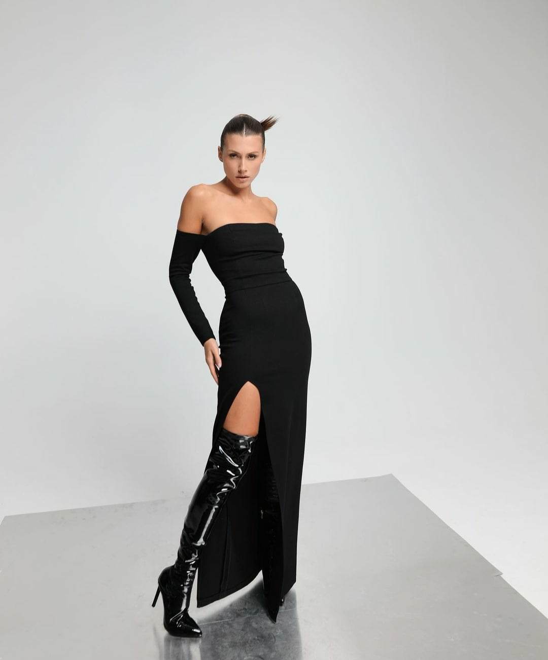 Lowered Shoulder Dress by Nenna Atelier
