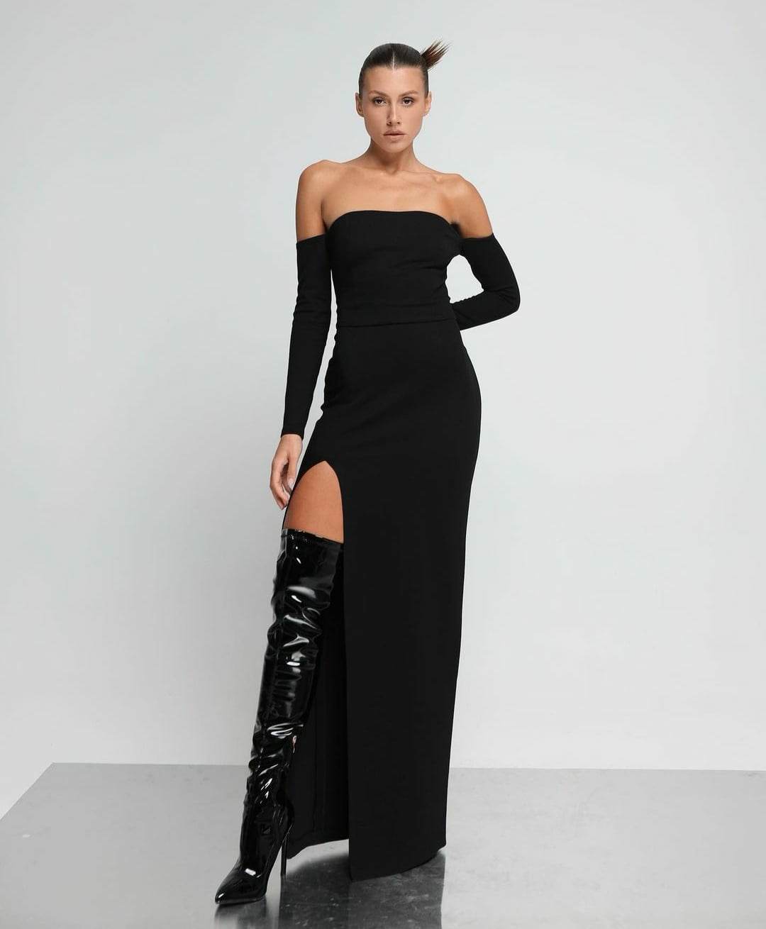 Lowered Shoulder Dress by Nenna Atelier