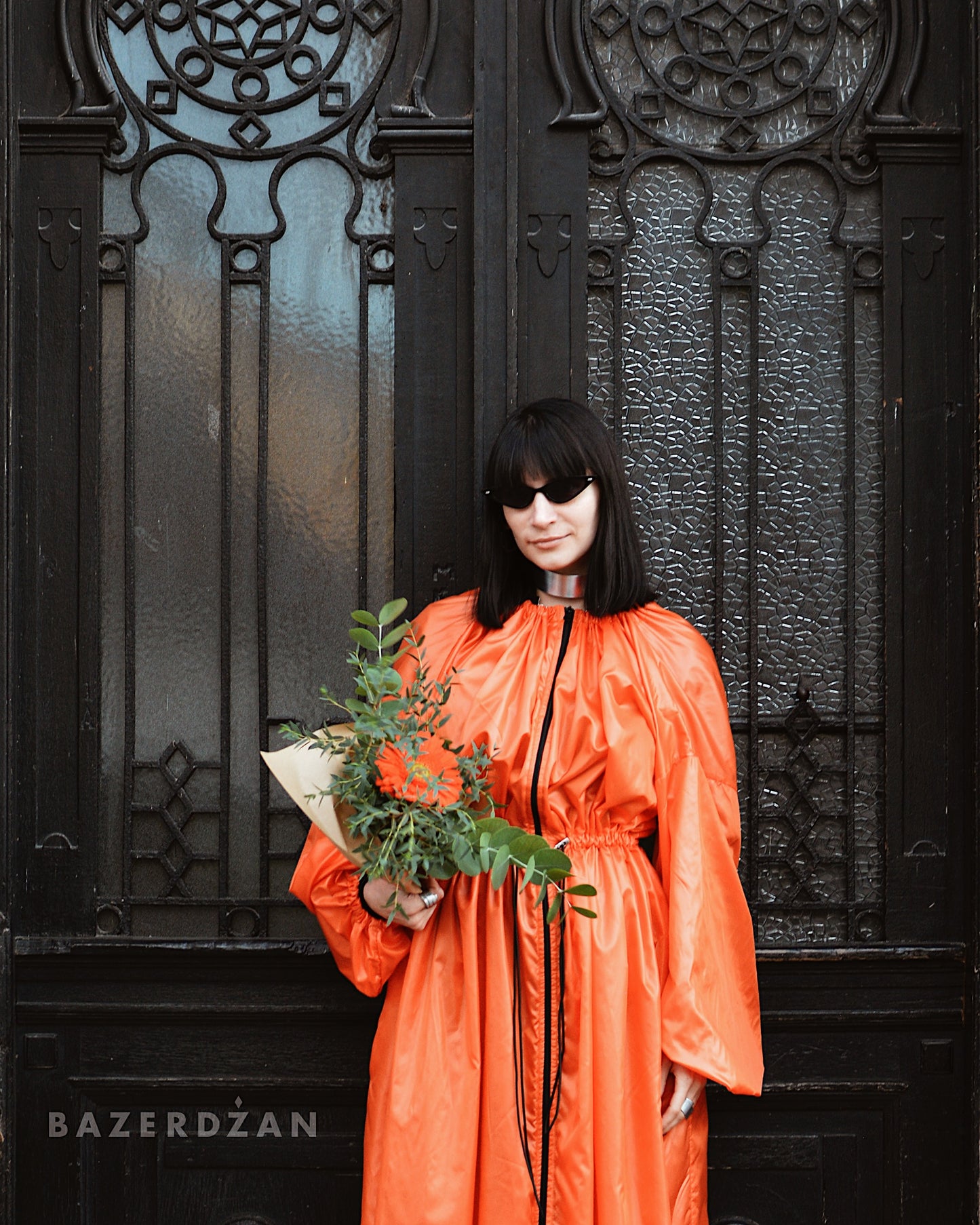 Trench Coat -Orange by Bazerdzan Wear