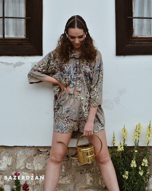 Floral Print Shorts by Bazerdzan Wear