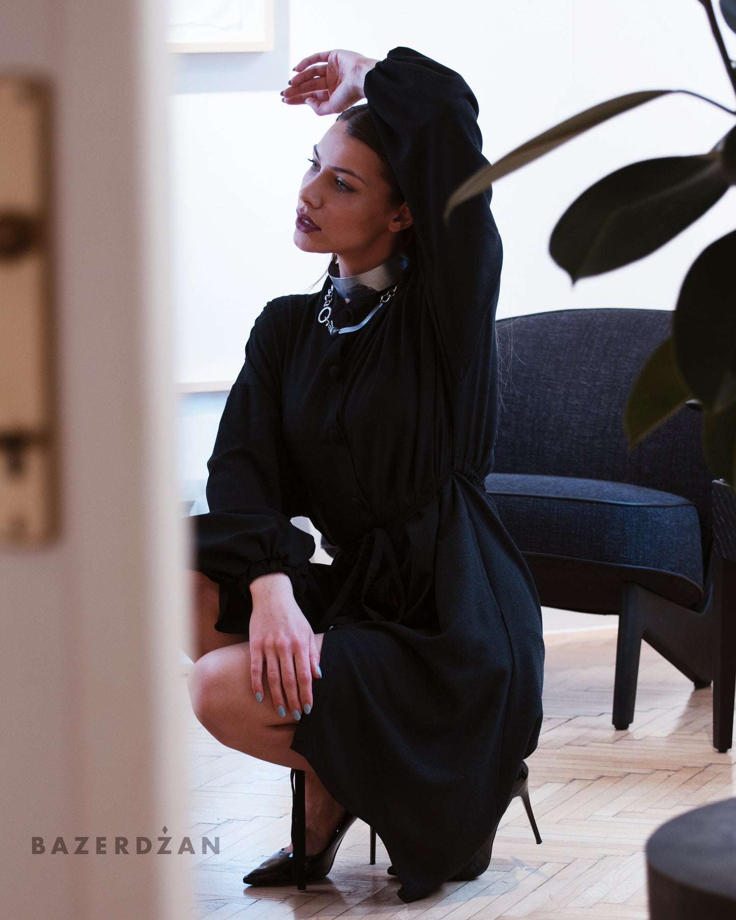 Classic Puff Sleeve Dress by Bazerdzan Wear