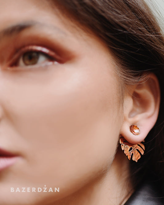"Philodendron motif" earrings by Natasha Rubis - Bazerdzan