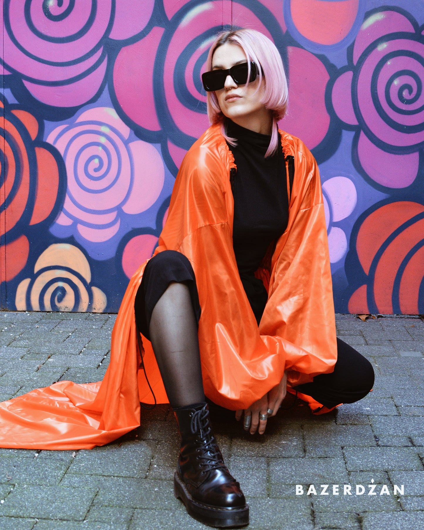 Trench Coat -Orange by Bazerdzan Wear