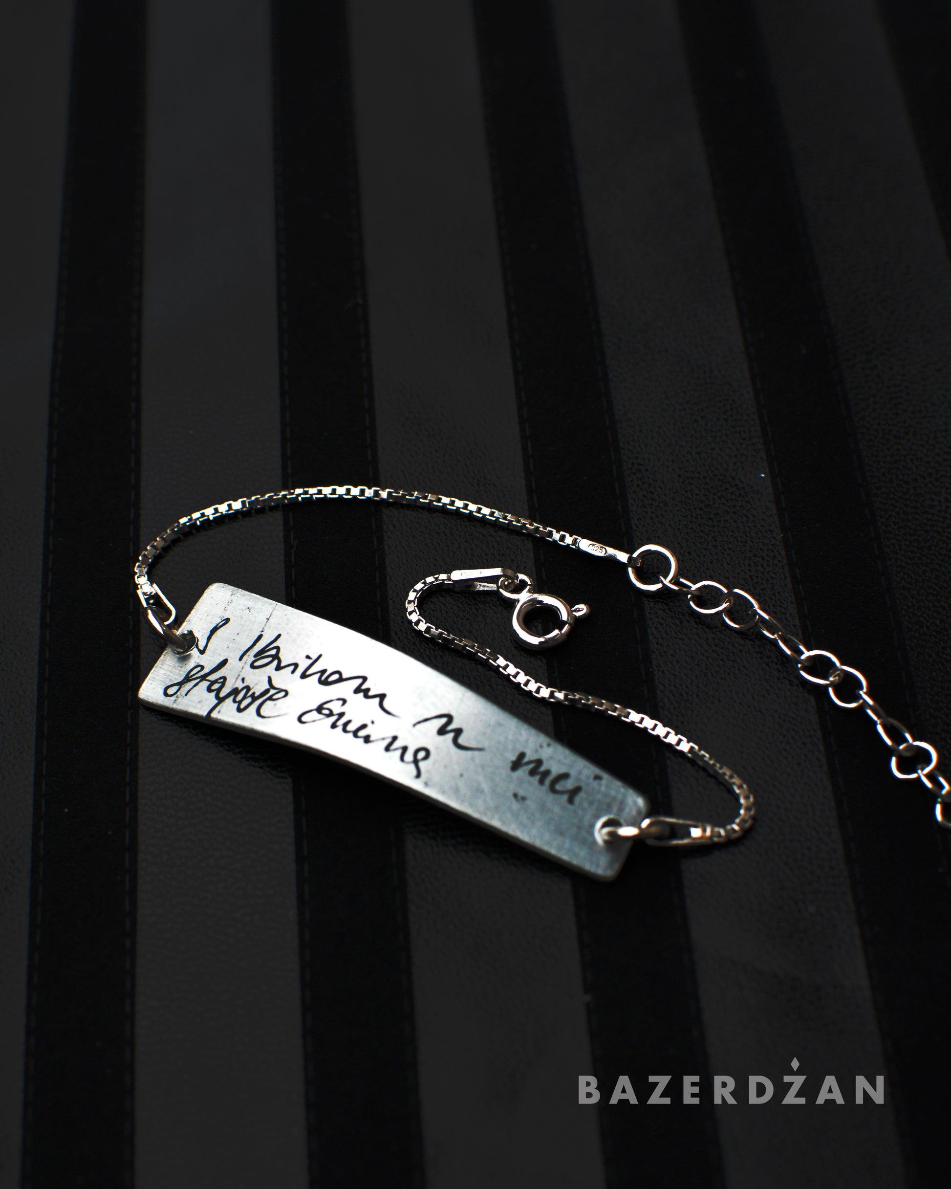 Inda Bracelet With  Engraved Sevdalinka Lyrics by Werkstatt - Bazerdzan