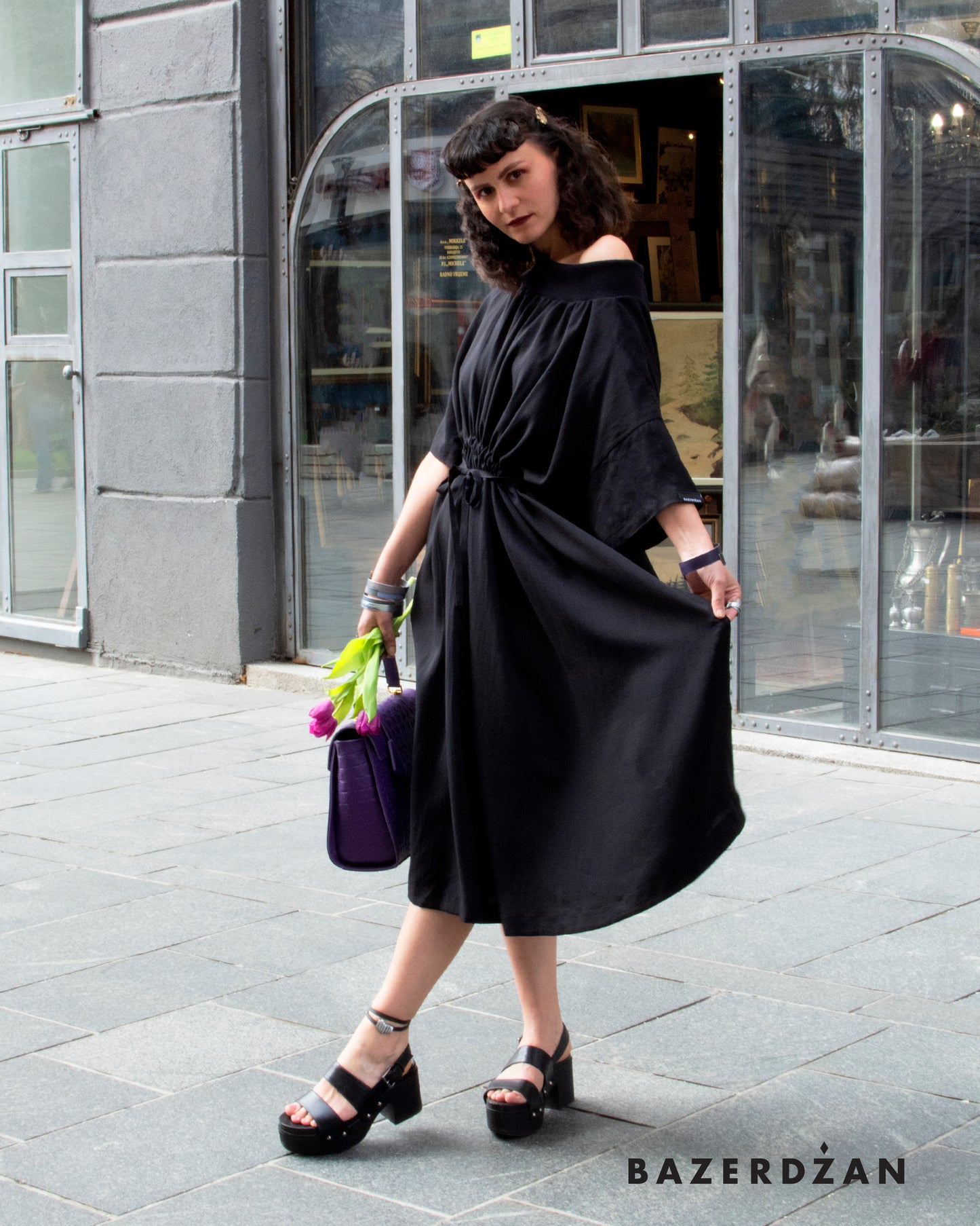 "Transform Maxi" Black Dress by Bazedzan Wear
