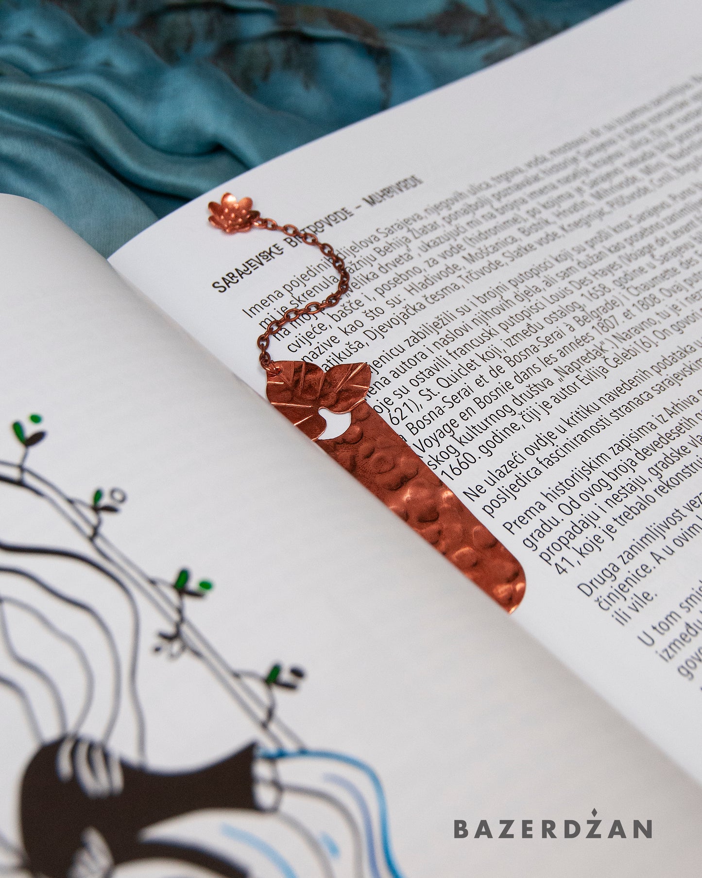 Handmade Copper Bookmark "Anemone Hepatica" by Natasha Rubis