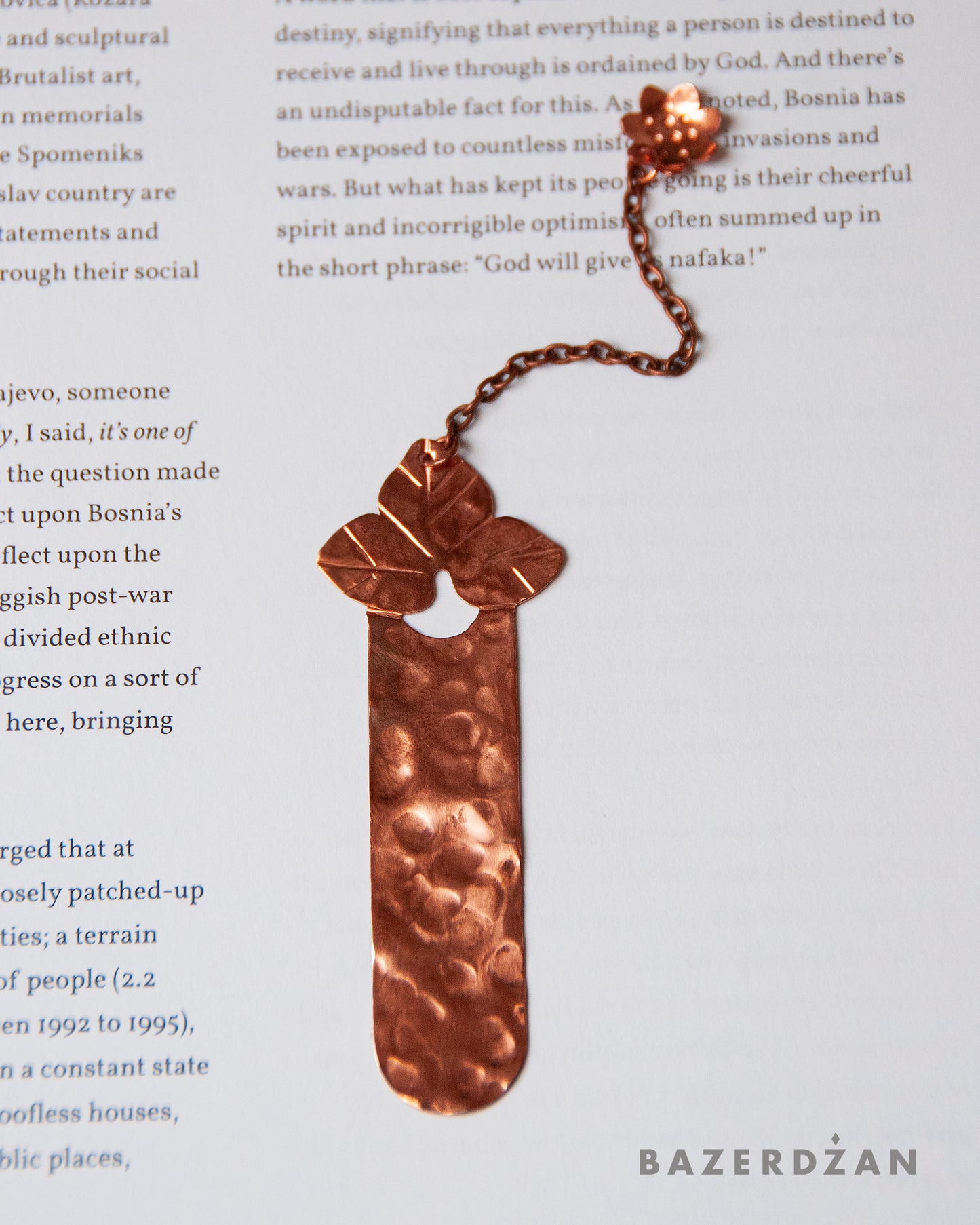 Handmade Copper Bookmark "Anemone Hepatica" by Natasha Rubis