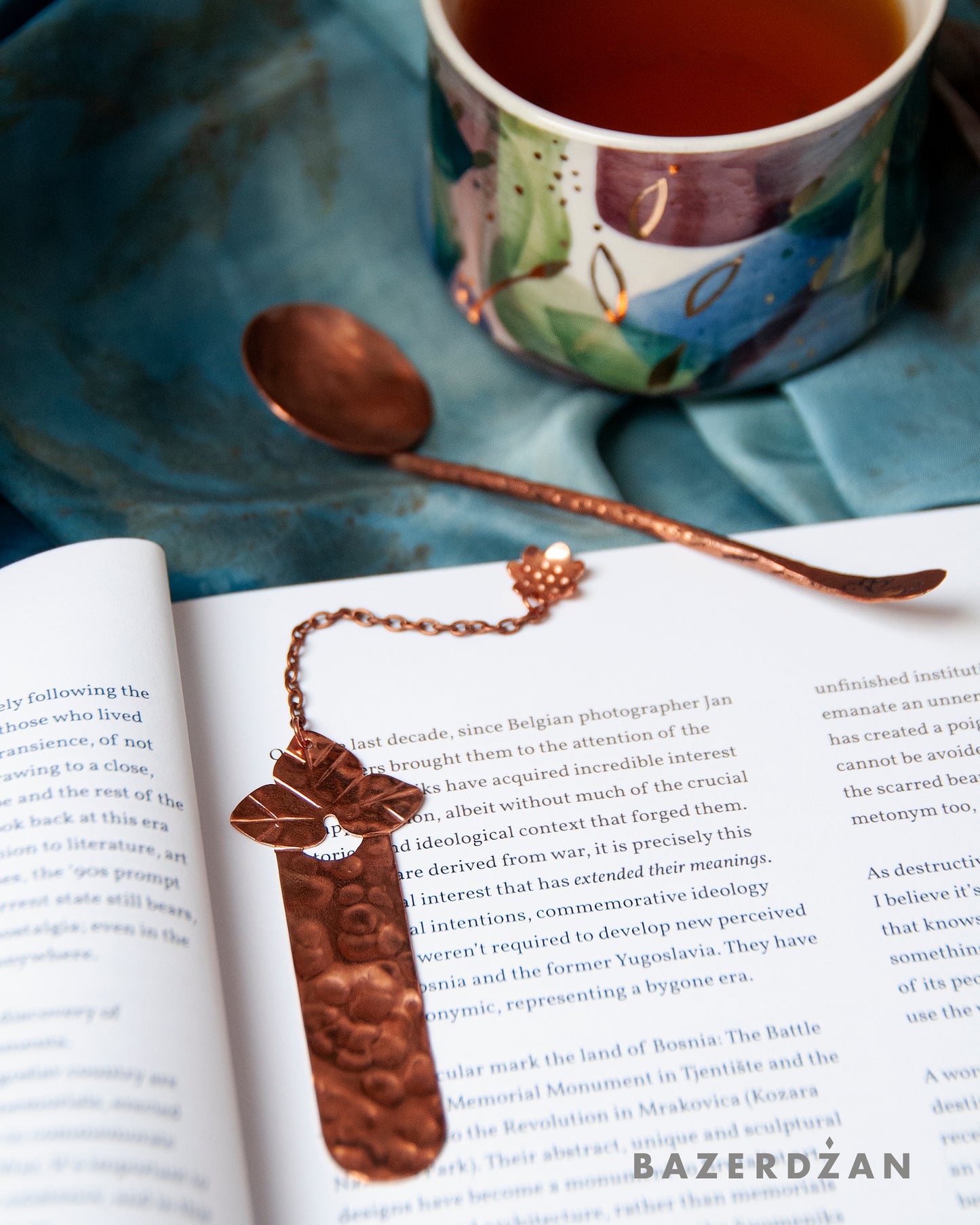 Handmade Copper Bookmark "Anemone Hepatica" by Natasha Rubis