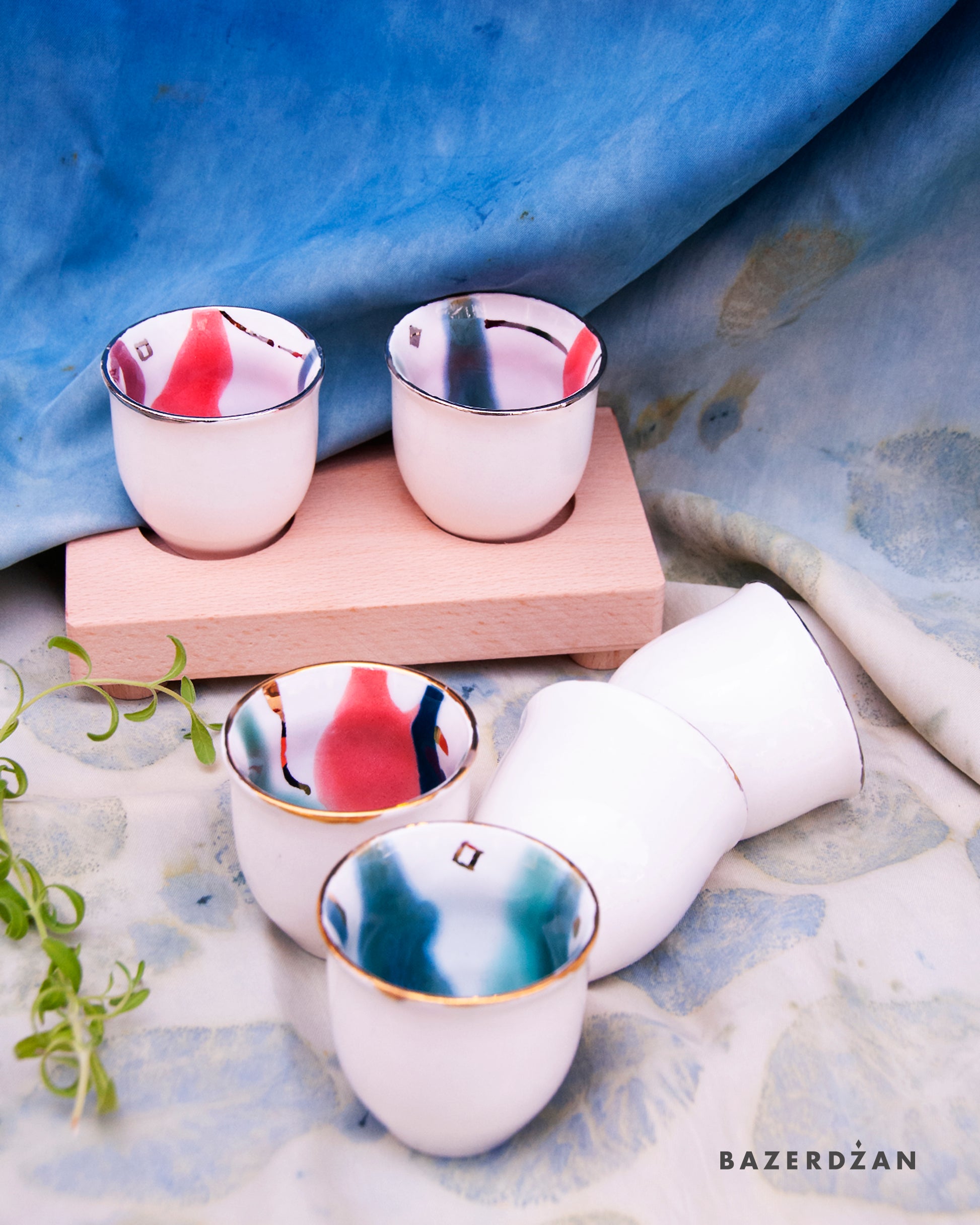 Ceramic Hand Painted Fildzan Cup Set by bokajok - Bazerdzan