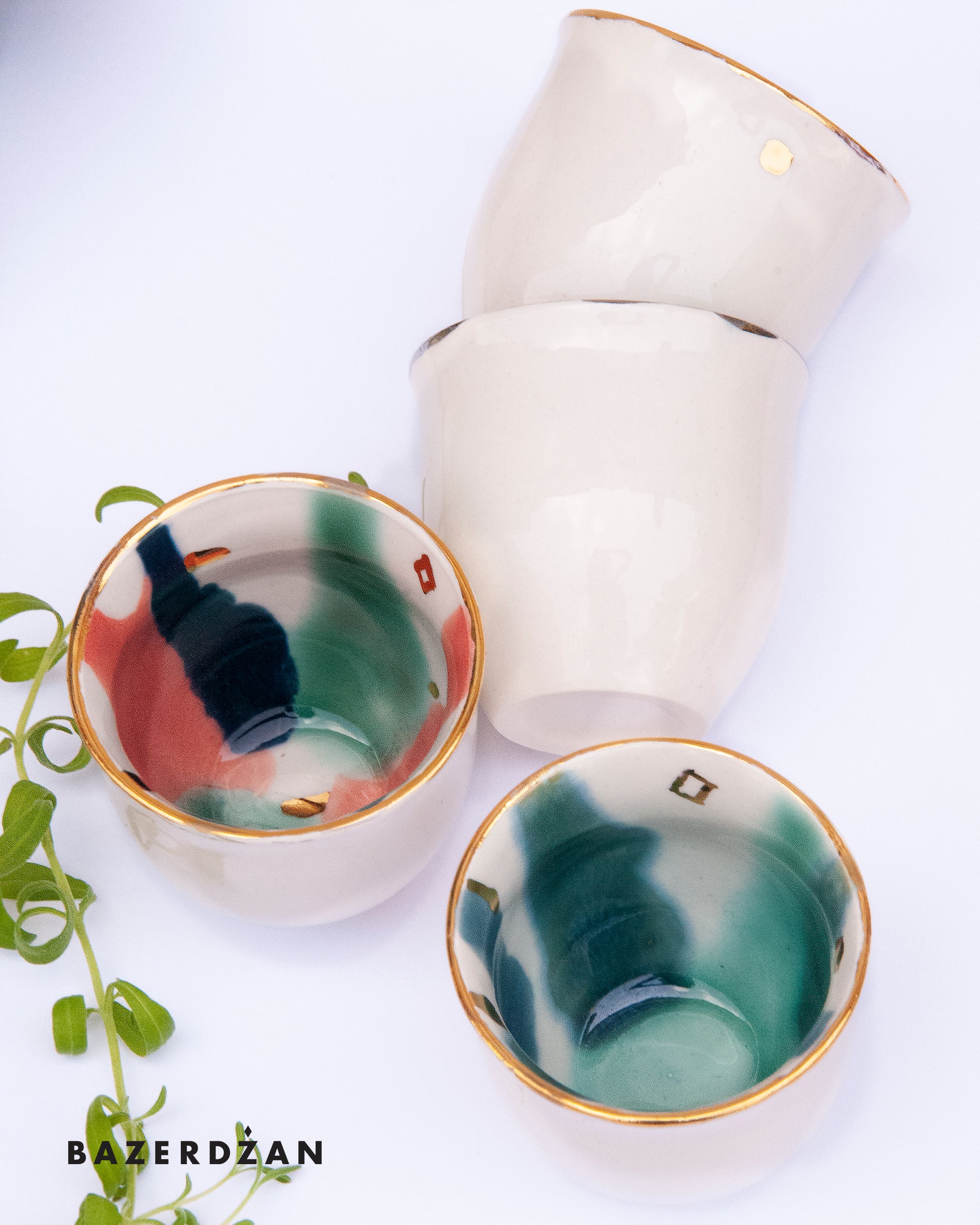 Ceramic Hand Painted Fildzan Cup Set by bokajok - Bazerdzan